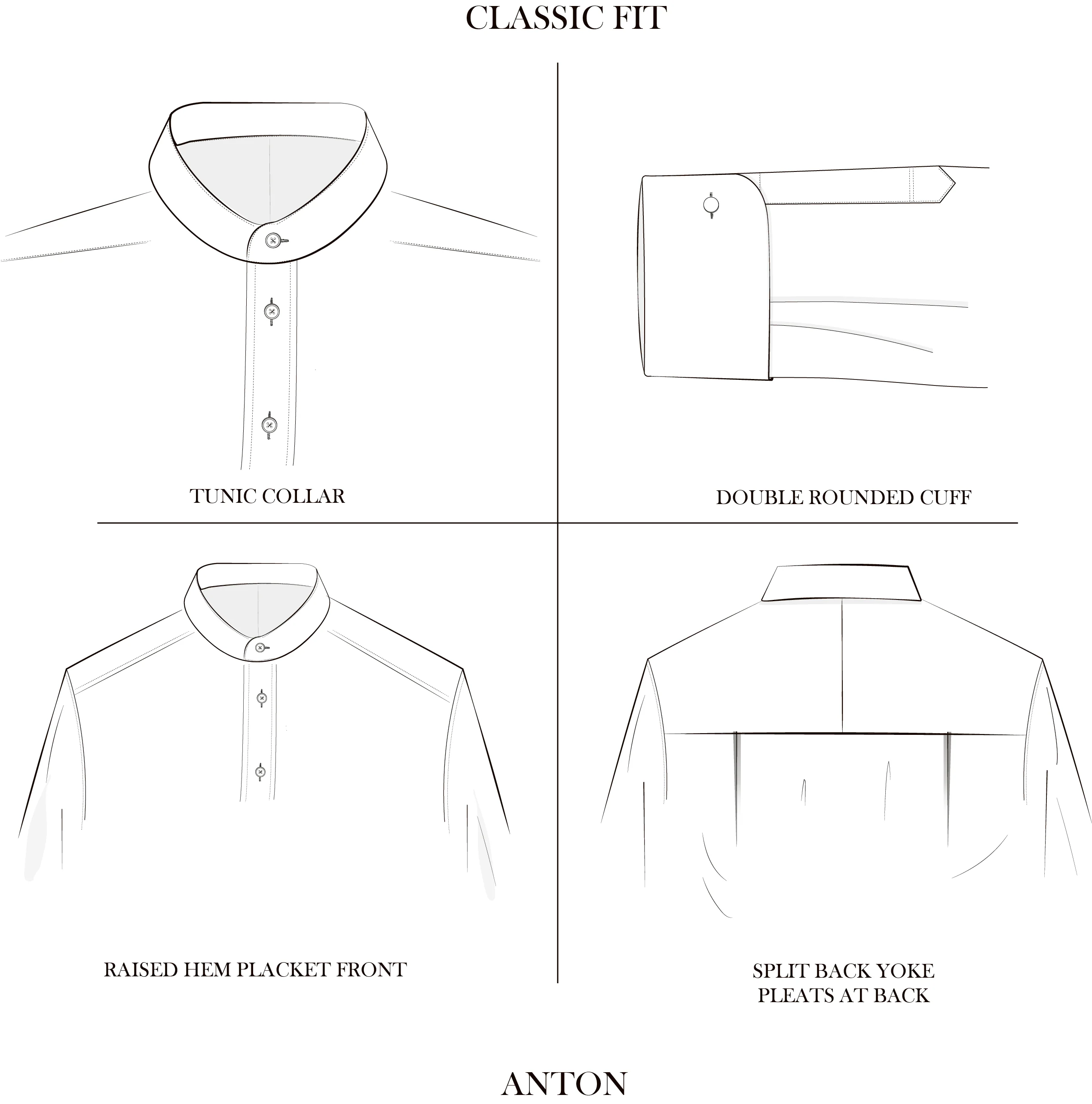 Anton Blue Poplin Cotton Tunic Shirt - Image 3