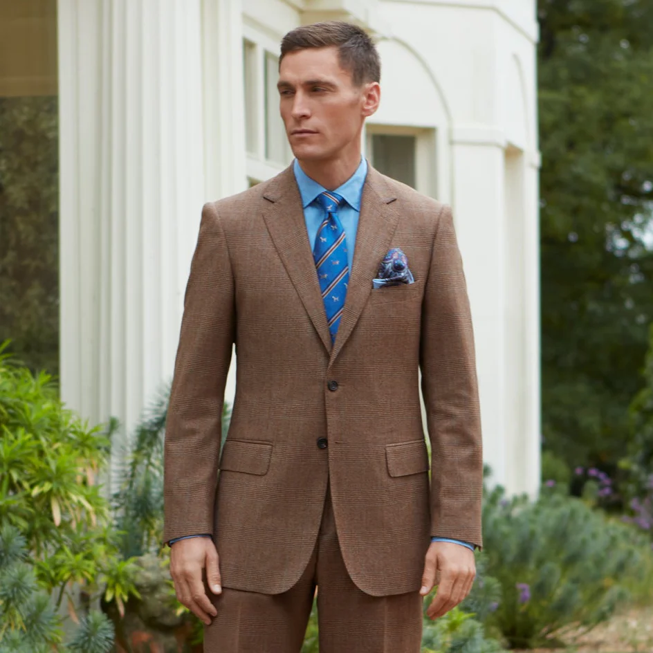 Barnes Beige Check Suit - Image 2