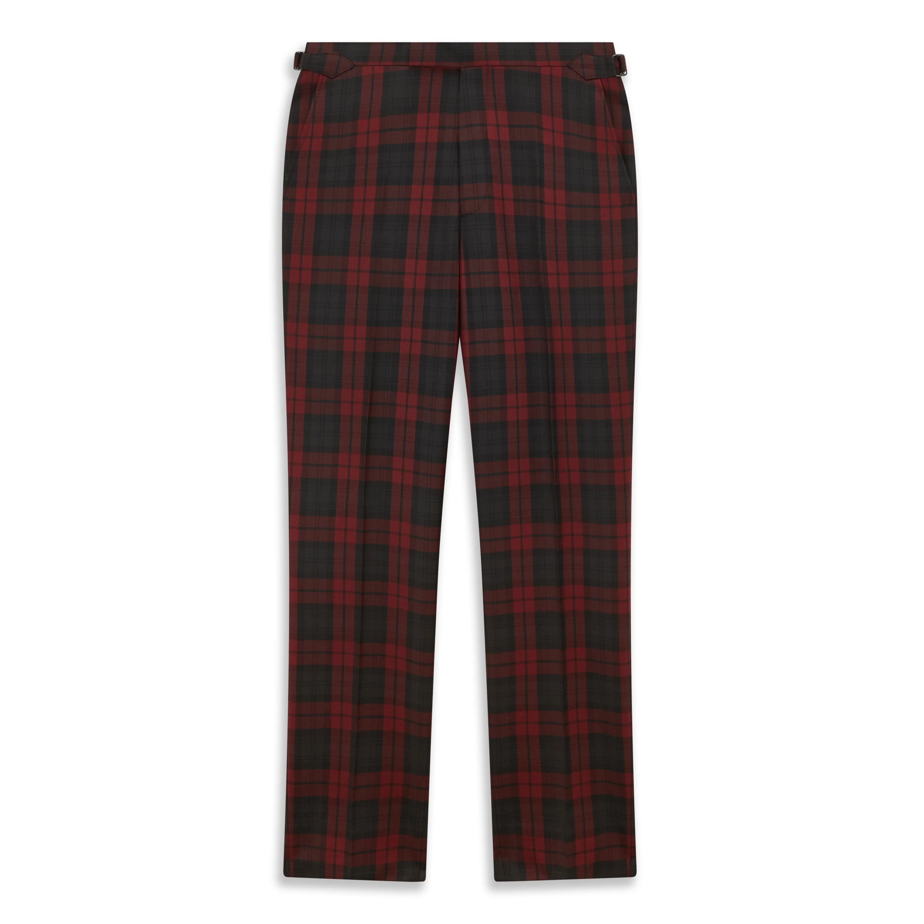 Barney Burgundy Black Check Evening Trouser - Image 3