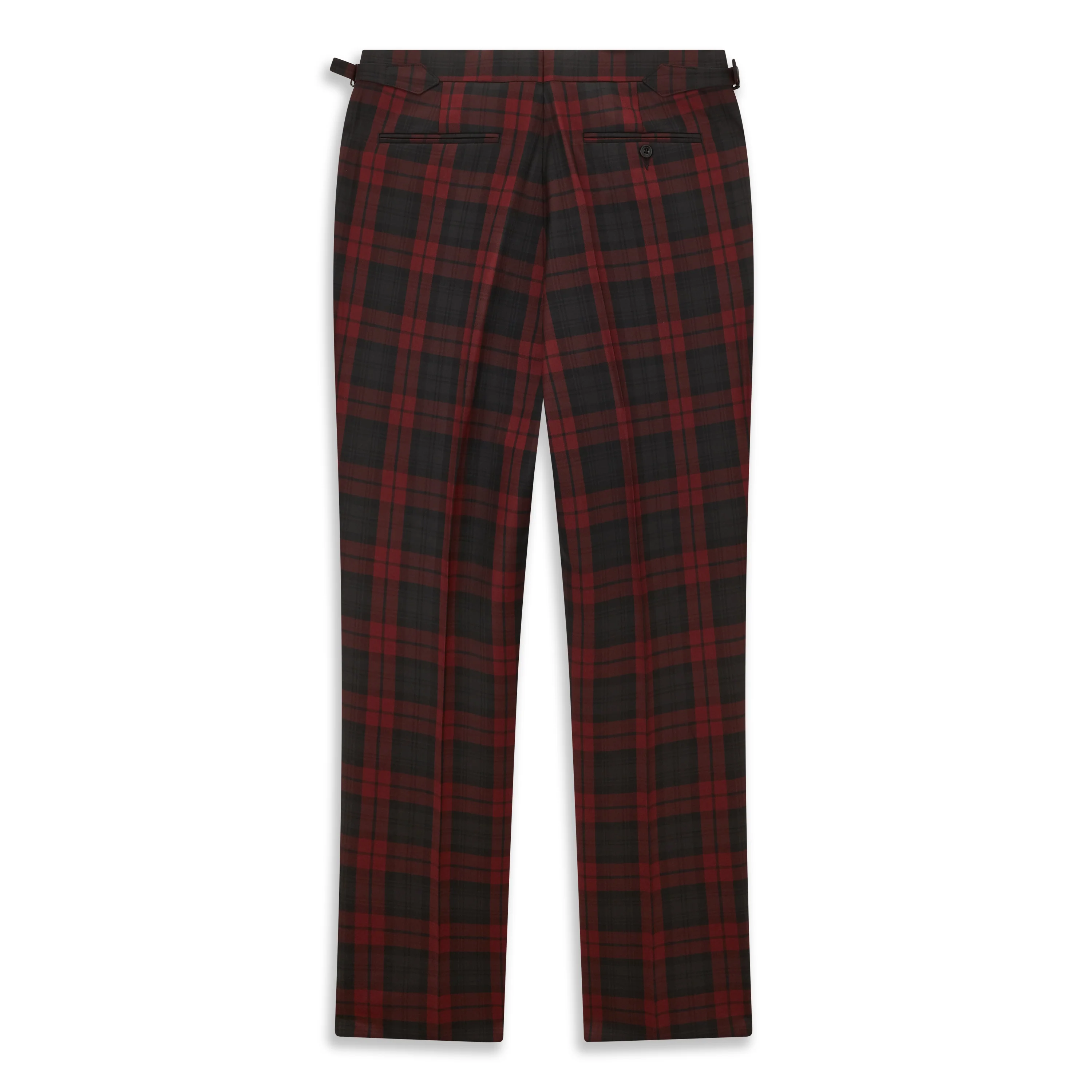 Barney Burgundy Black Check Evening Trouser - Image 4