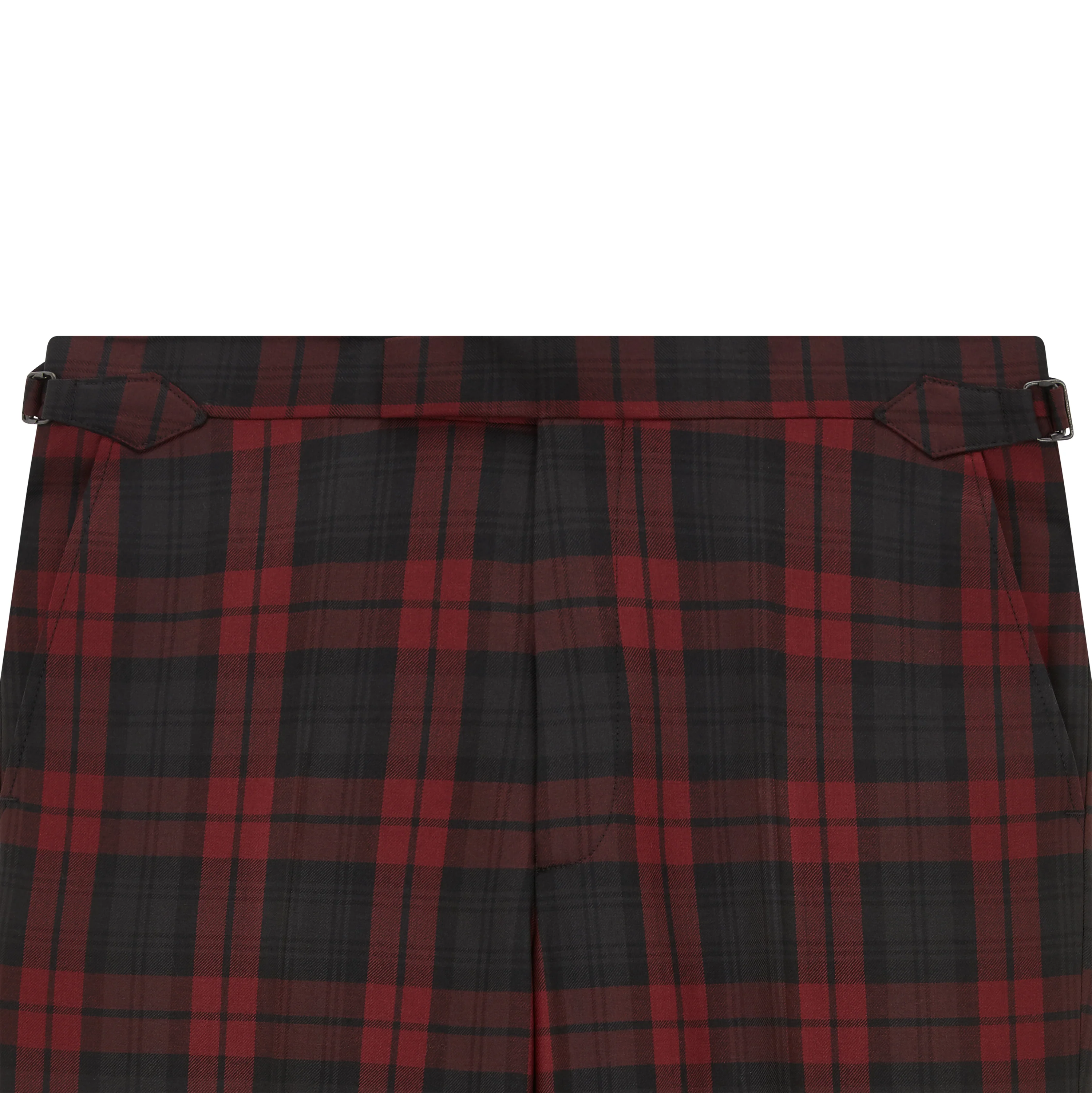 Barney Burgundy Black Check Evening Trouser - Image 5