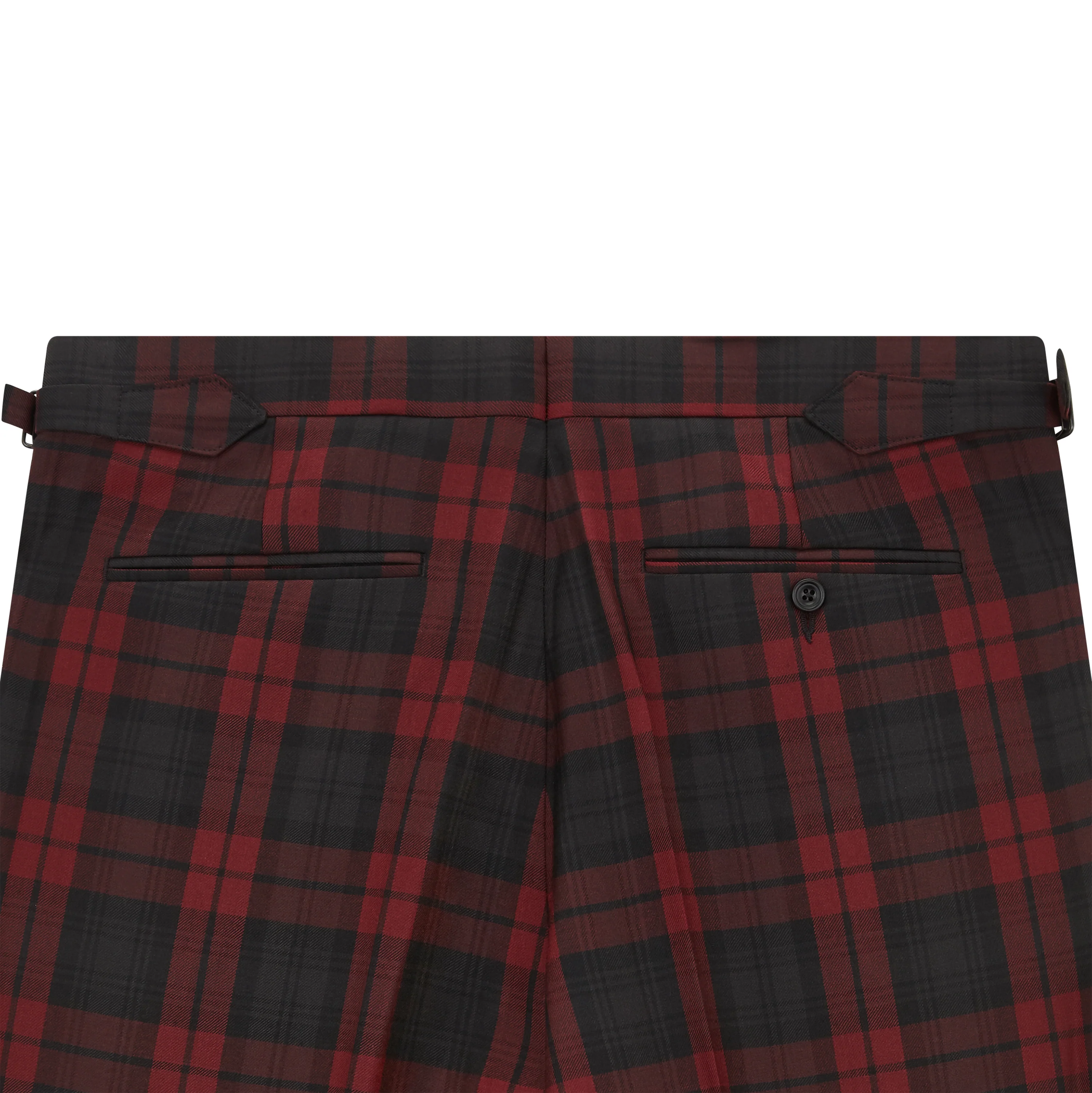 Barney Burgundy Black Check Evening Trouser - Image 6