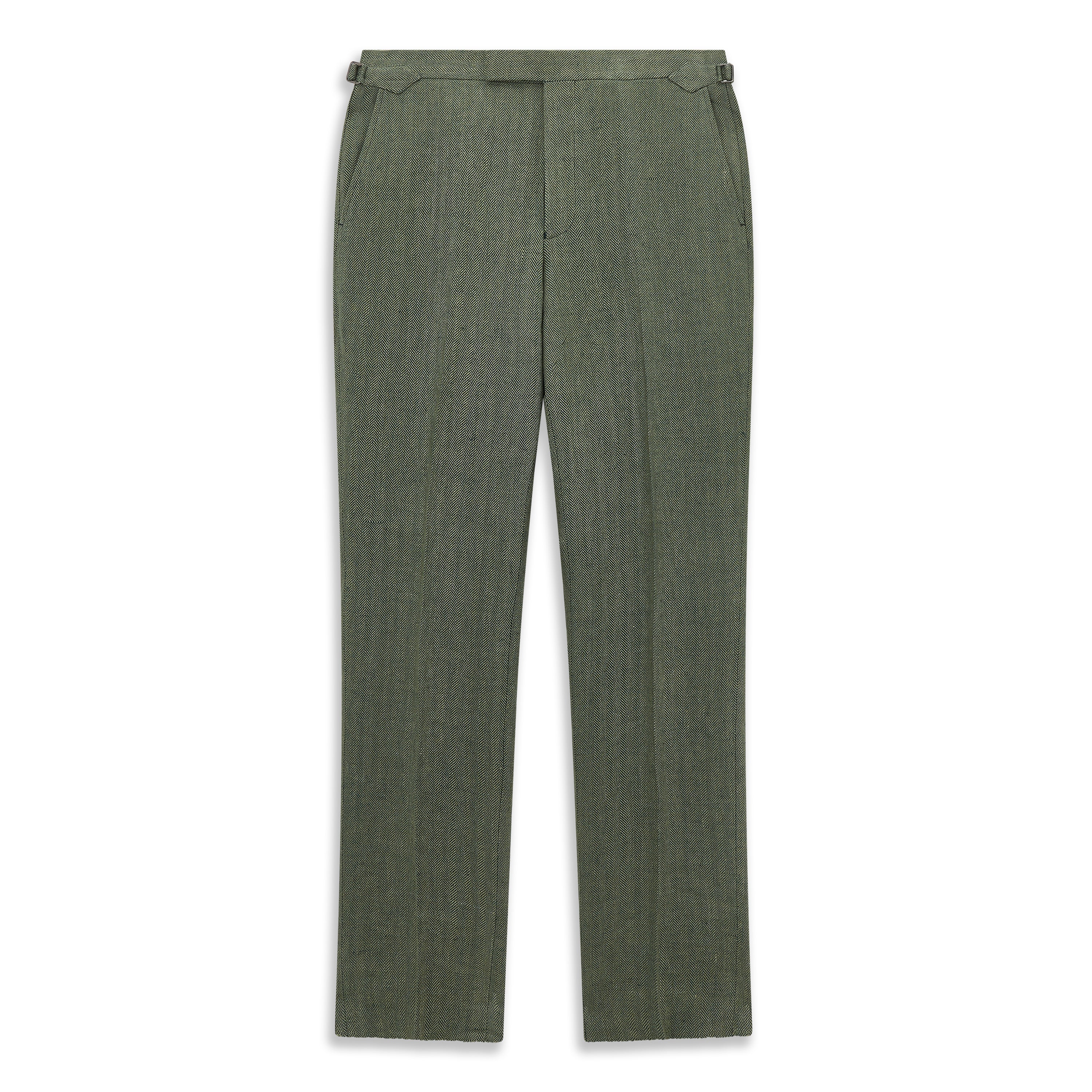 Barney Green Herringbone Linen Trouser - Image 2