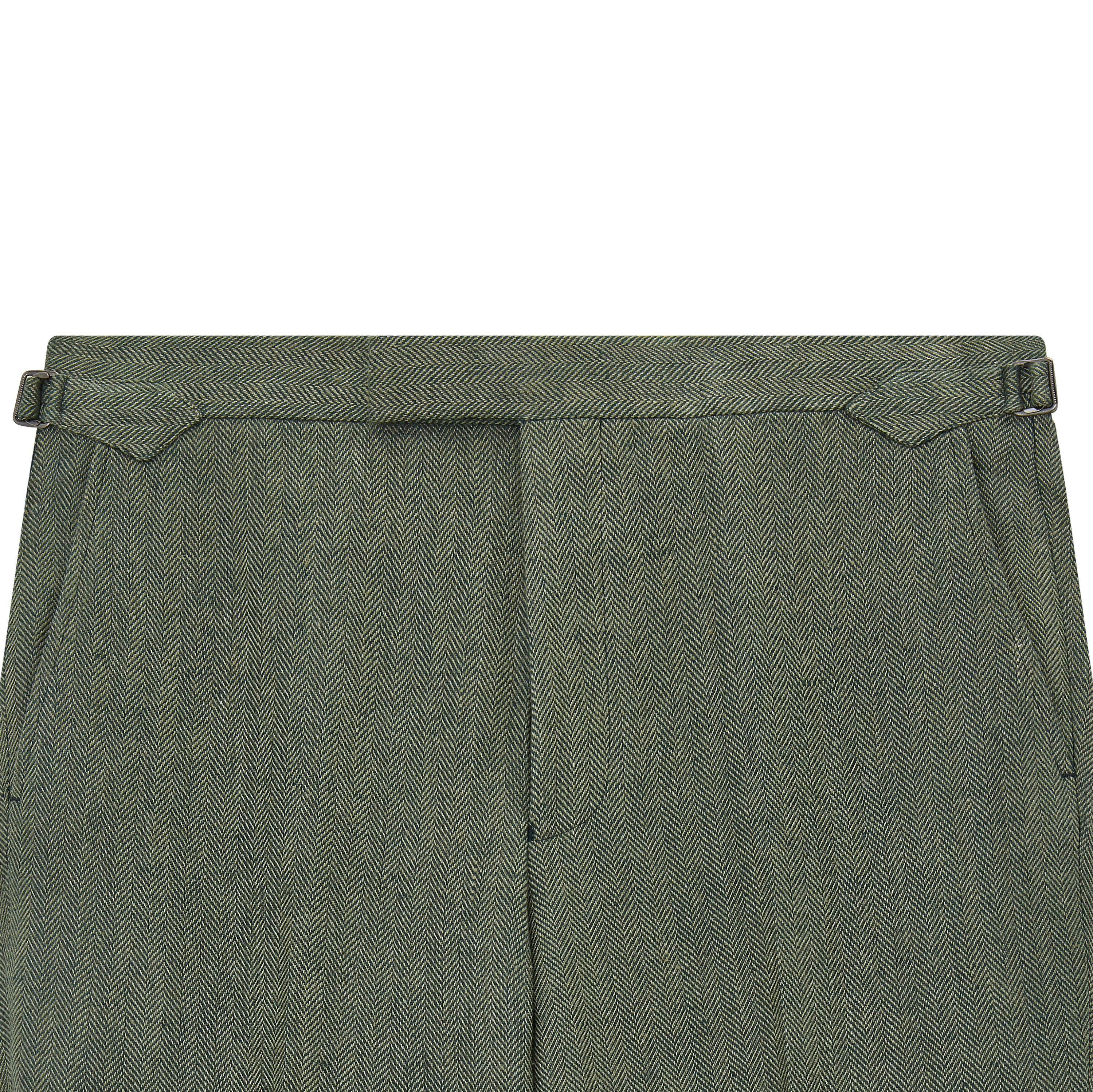 Barney Green Herringbone Linen Trouser - Image 4