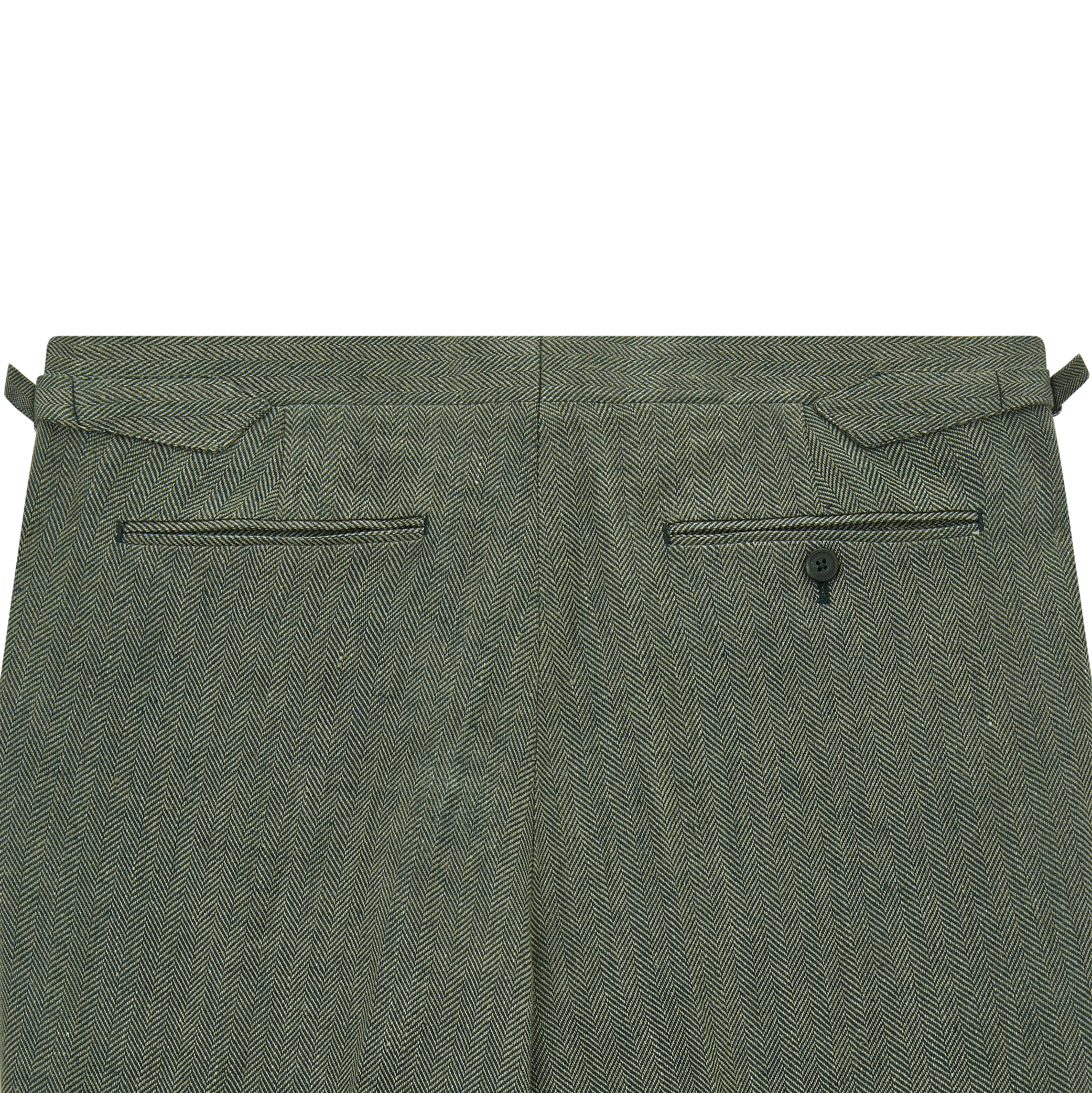 Barney Green Herringbone Linen Trouser - Image 5