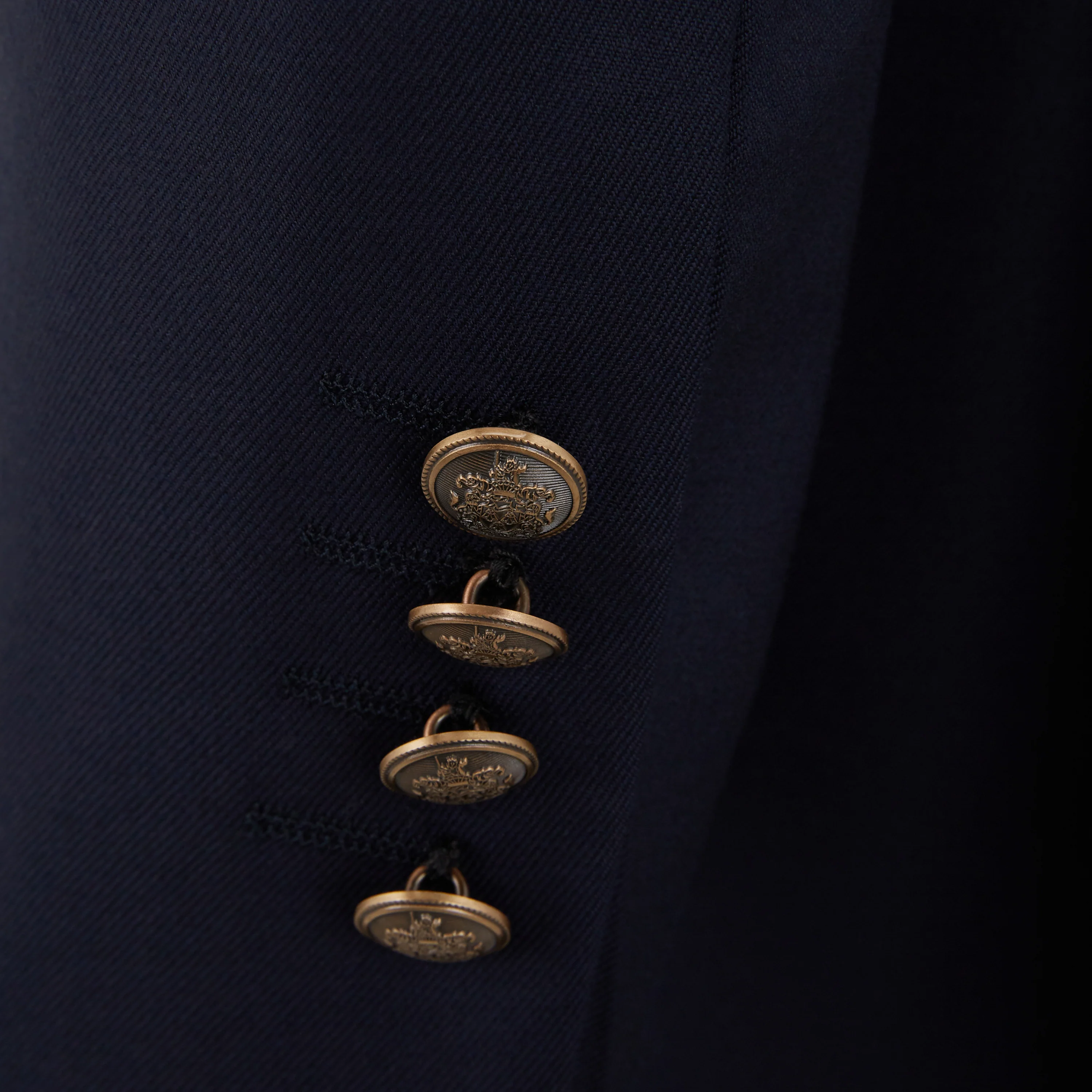 Baylen Navy Double Breasted Wool Blazer - Image 4