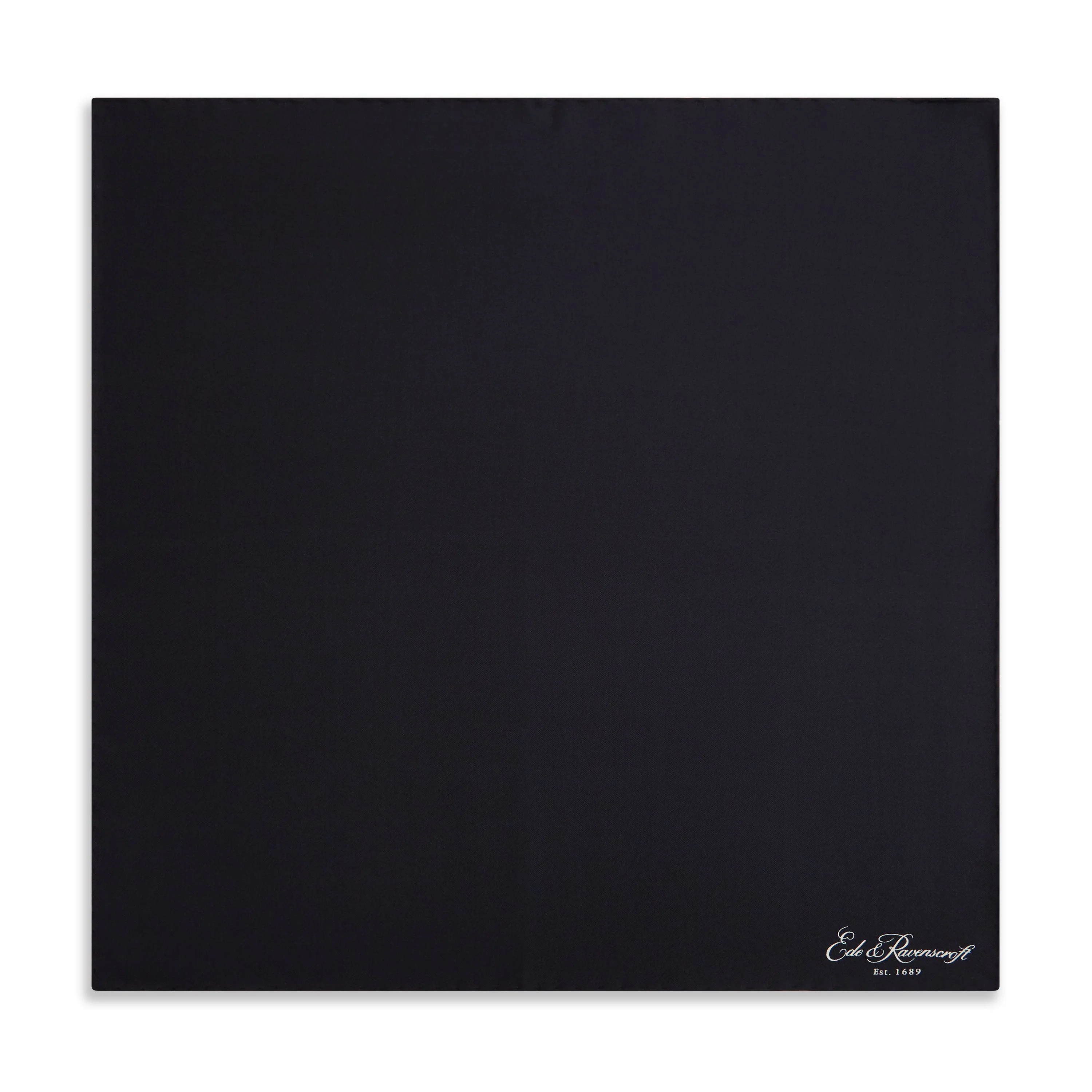 Black Silk Fine Twill Pocket Square - Image 2
