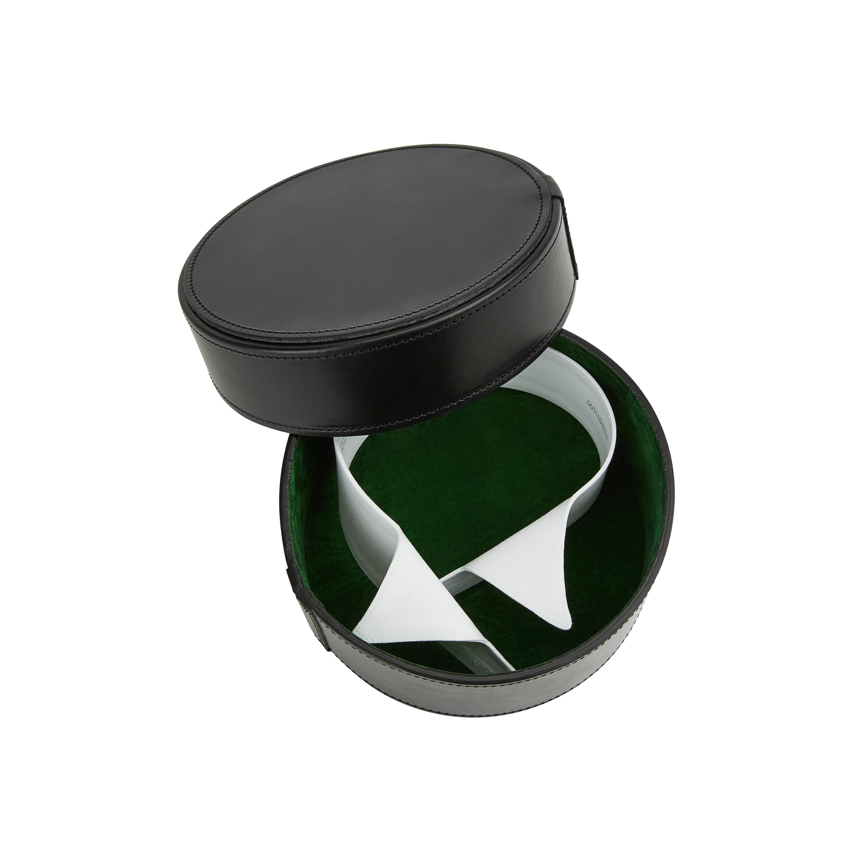 Black Leather Round Collar Box - Image 2