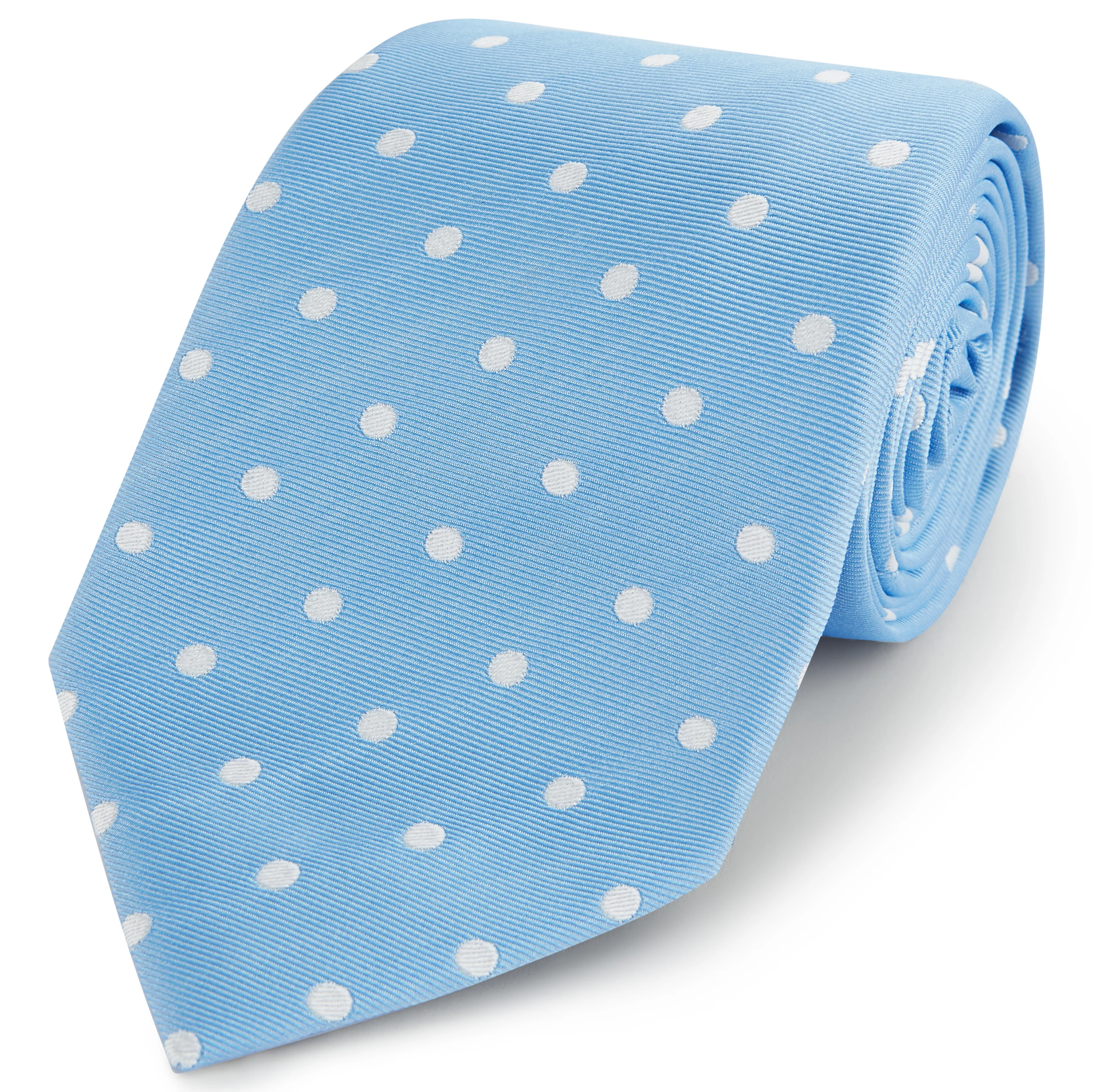Blue White Churchill Spot Woven Silk Tie