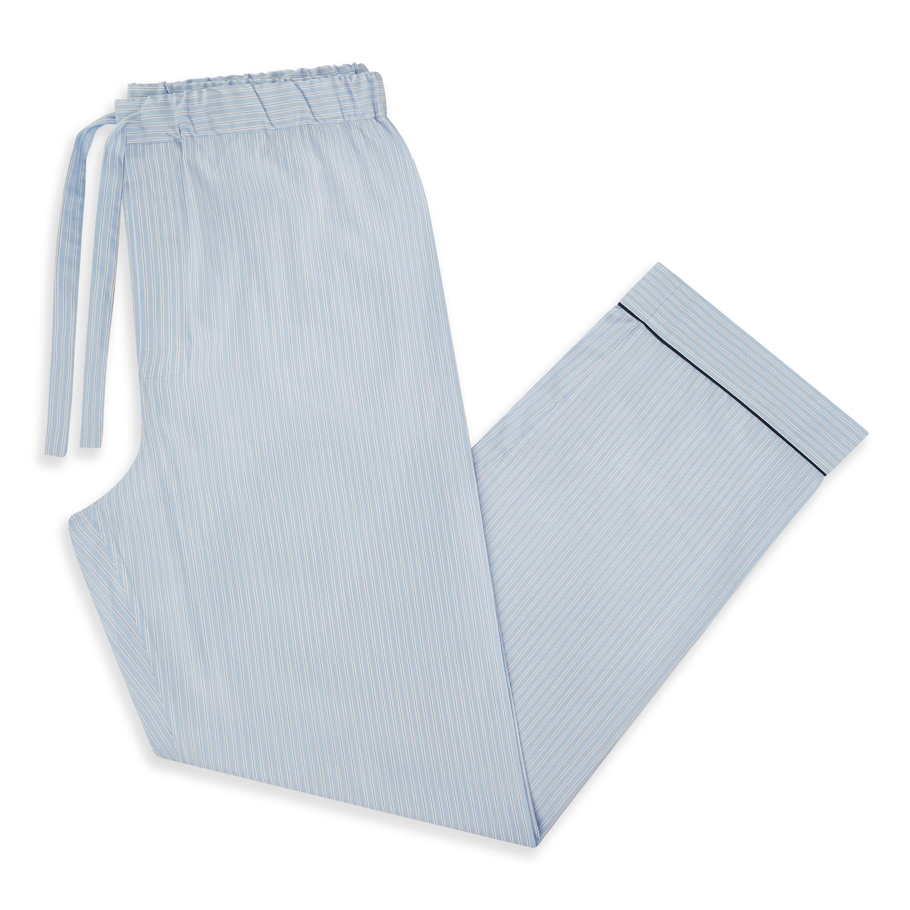 Blue White Poplin Stripe Pyjama Set - Image 3