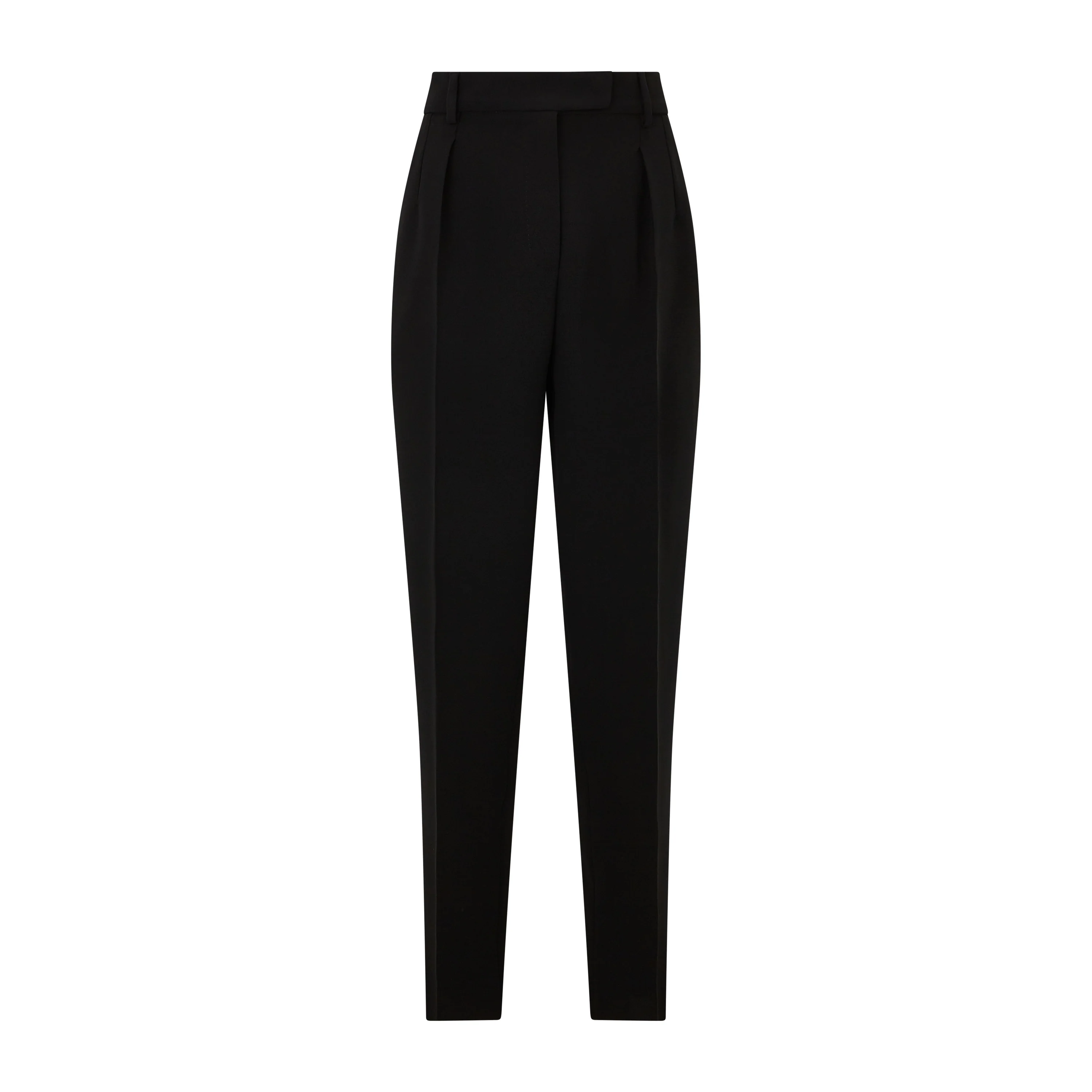 Canditi Navy Tailored Cady Pleated Cropped Trouser