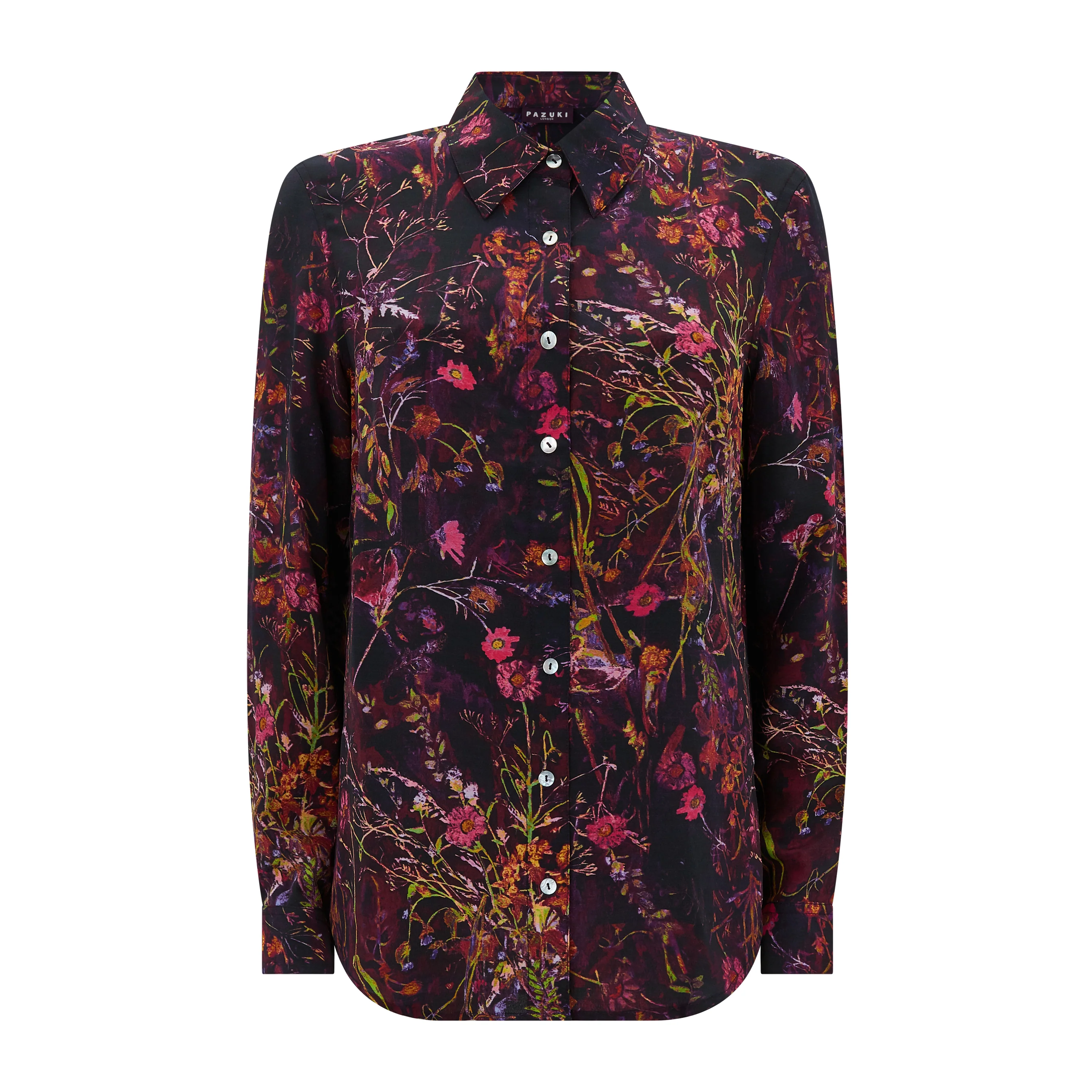 Concordia Pink Meadow Silk Crepe De Chine Shirt