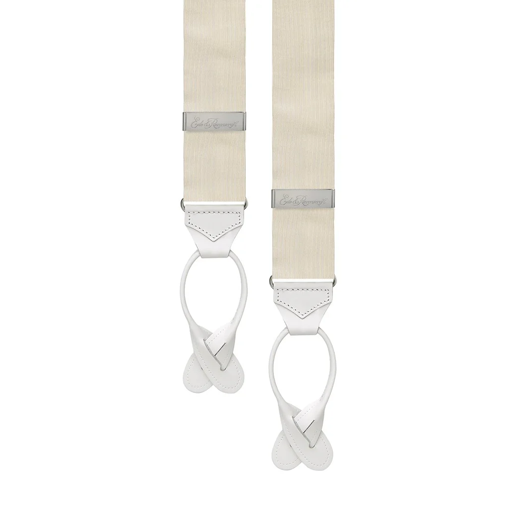 Cream Grosgrain Woven Silk Cotton Braces