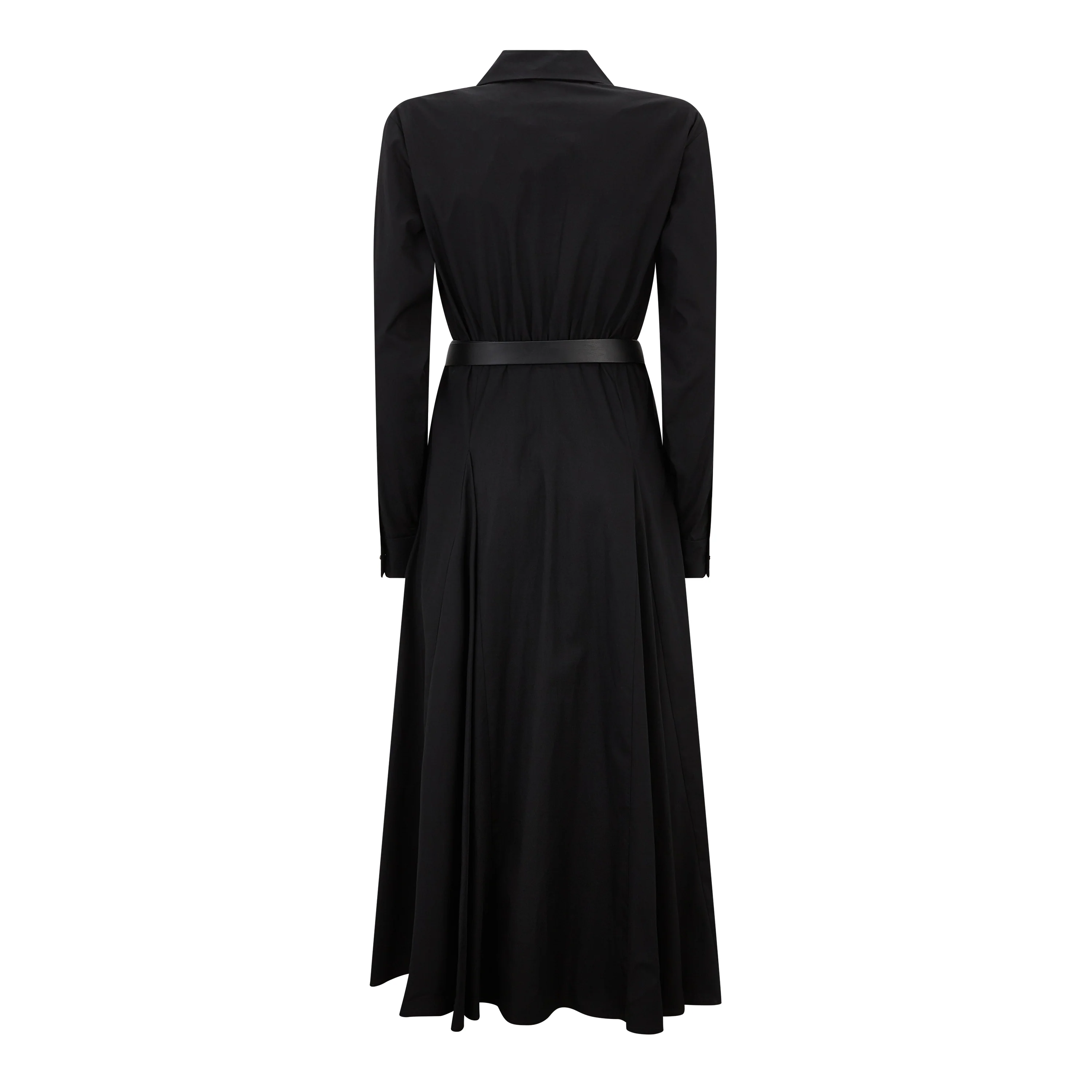 Dancing Black Cotton Popline Belted Dress - Image 2