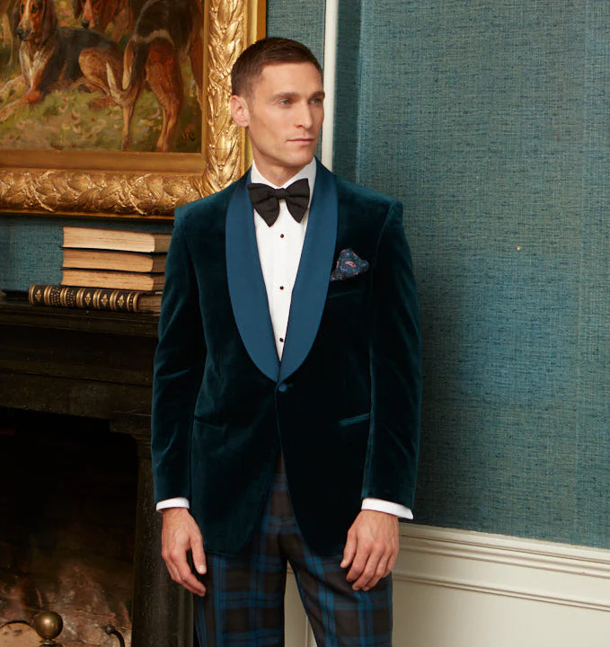 Devere Teal Velvet Jacket - Image 2