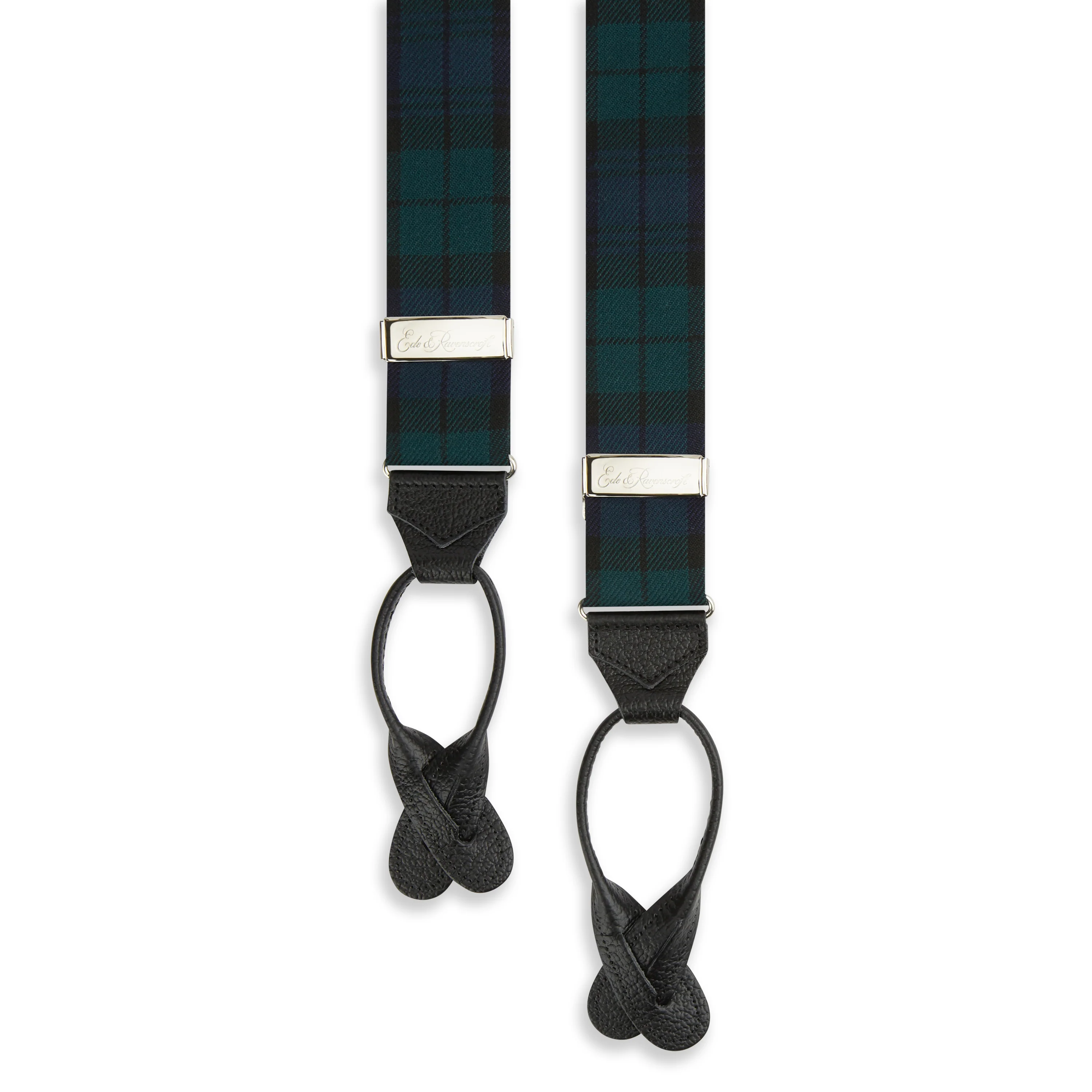 Green Navy Tartan Woven Braces