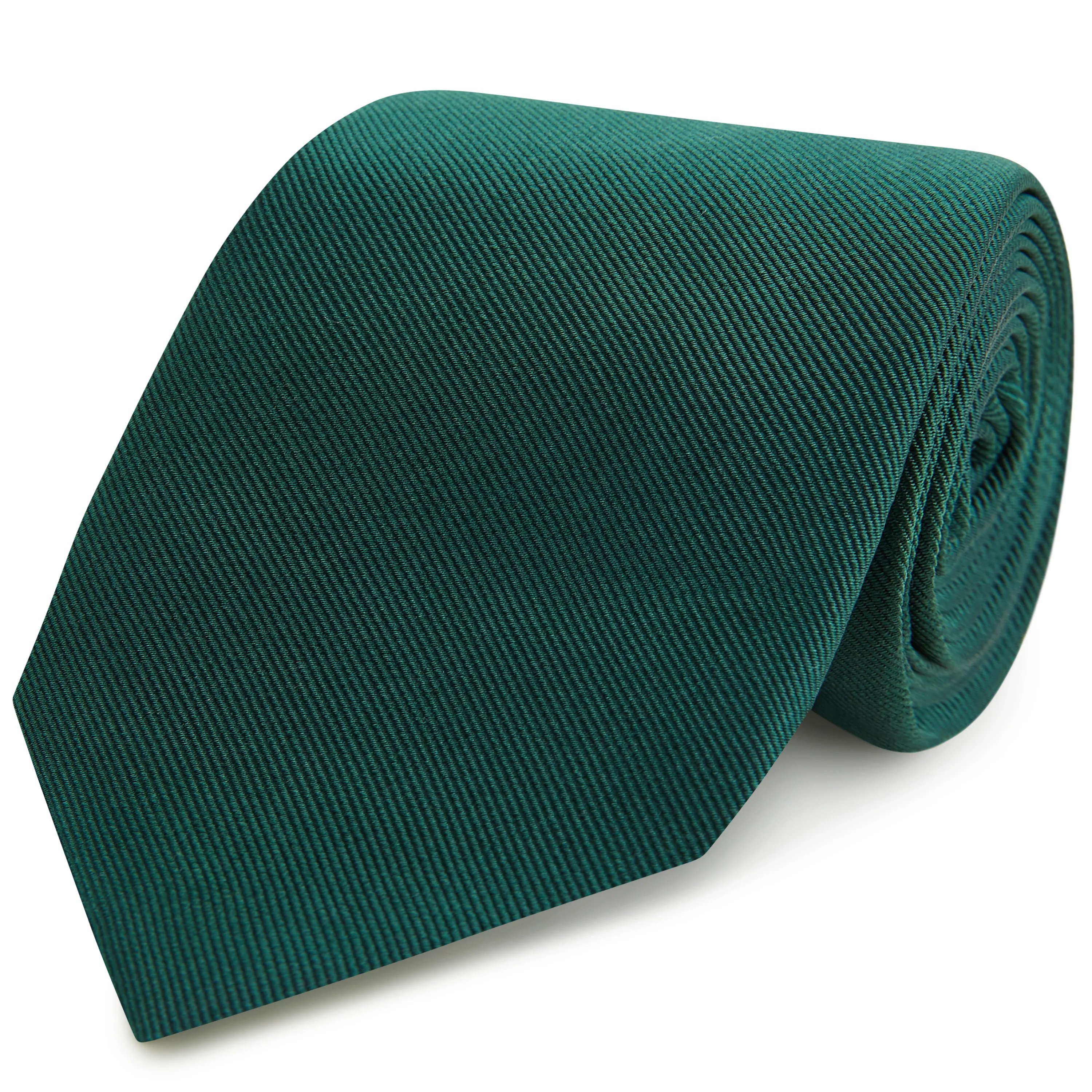 Green Plain Heavy Twill Woven Silk Tie