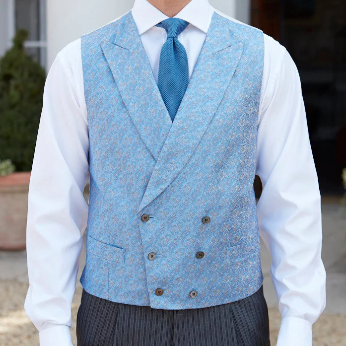 Hayward Blue and Gold Silk Waistcoat - Image 2