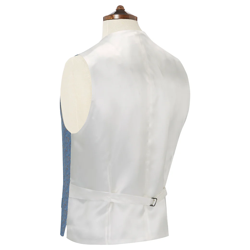 Hayward Blue and Gold Silk Waistcoat - Image 3