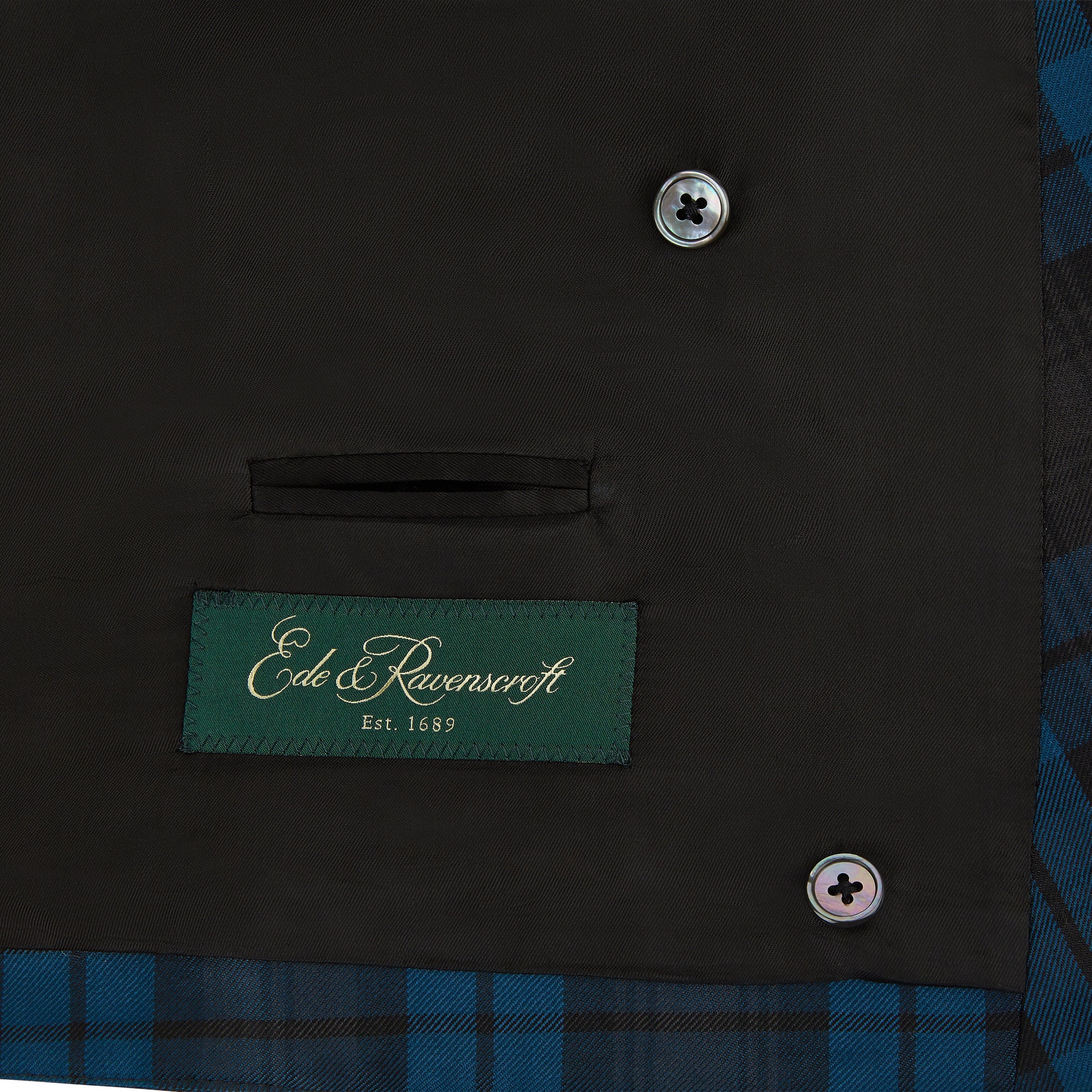 Hayward Blue Black Check Evening Waistcoat - Image 4