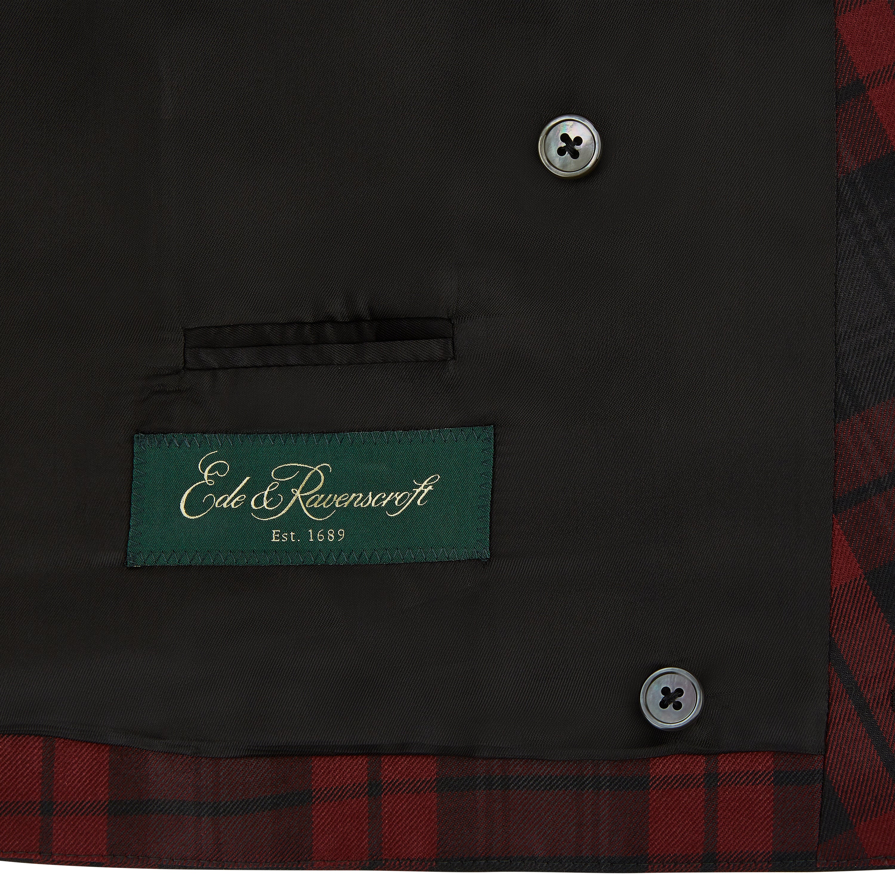 Hayward Burgundy Black Check Evening Waistcoat - Image 4