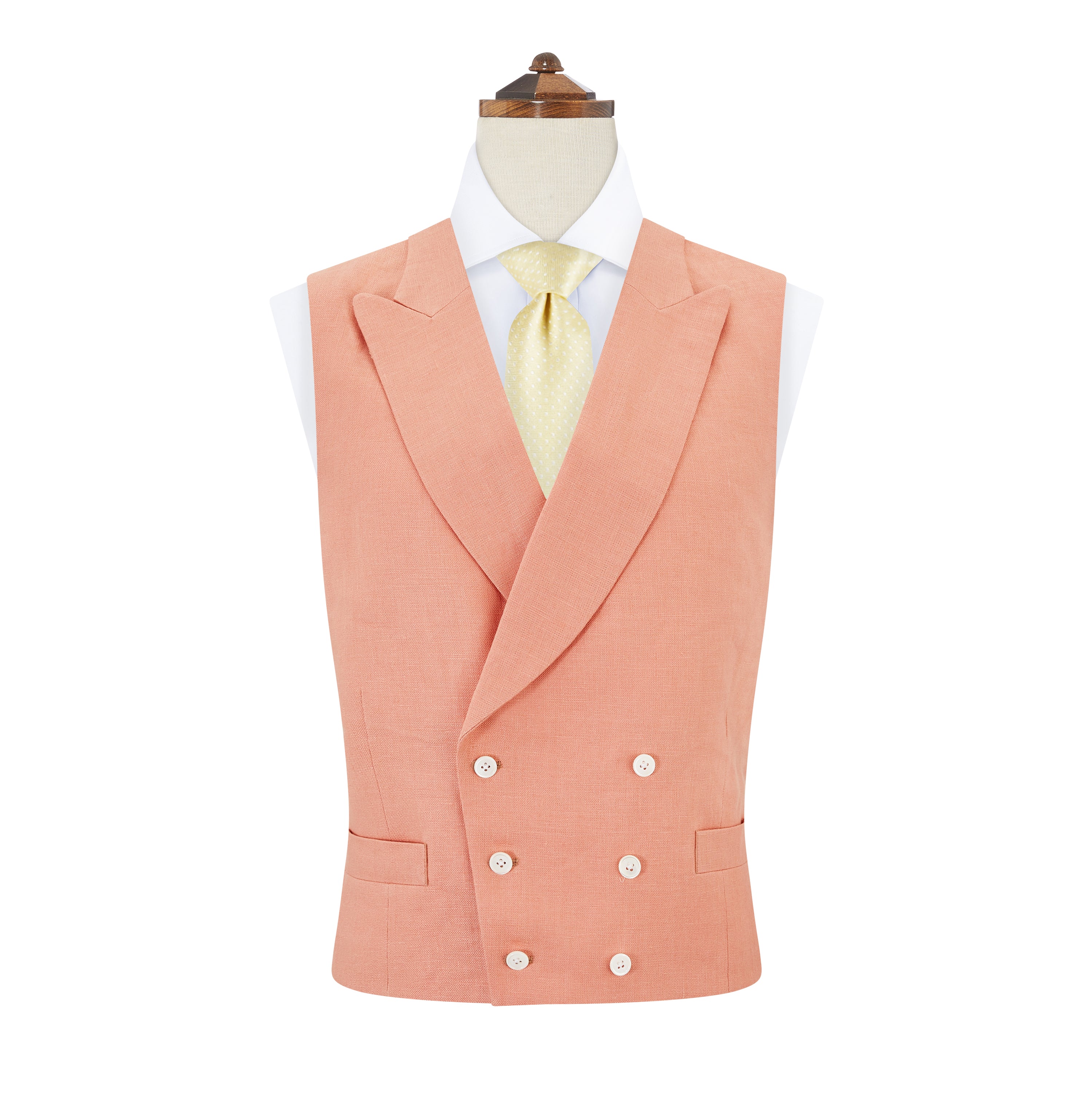 Hayward Coral Linen Waistcoat