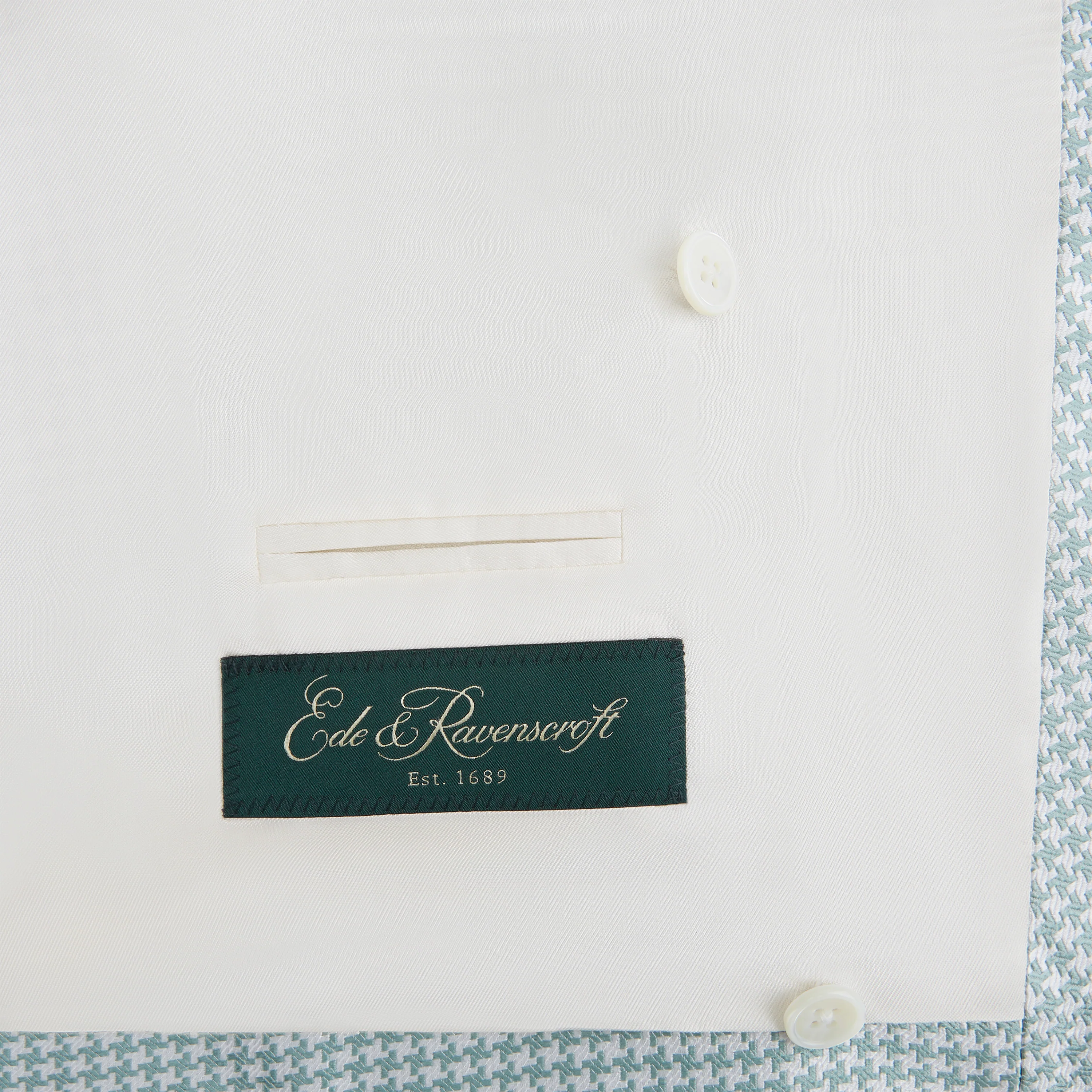 Hayward Green Cream Houndstooth Silk Waistcoat - Image 4