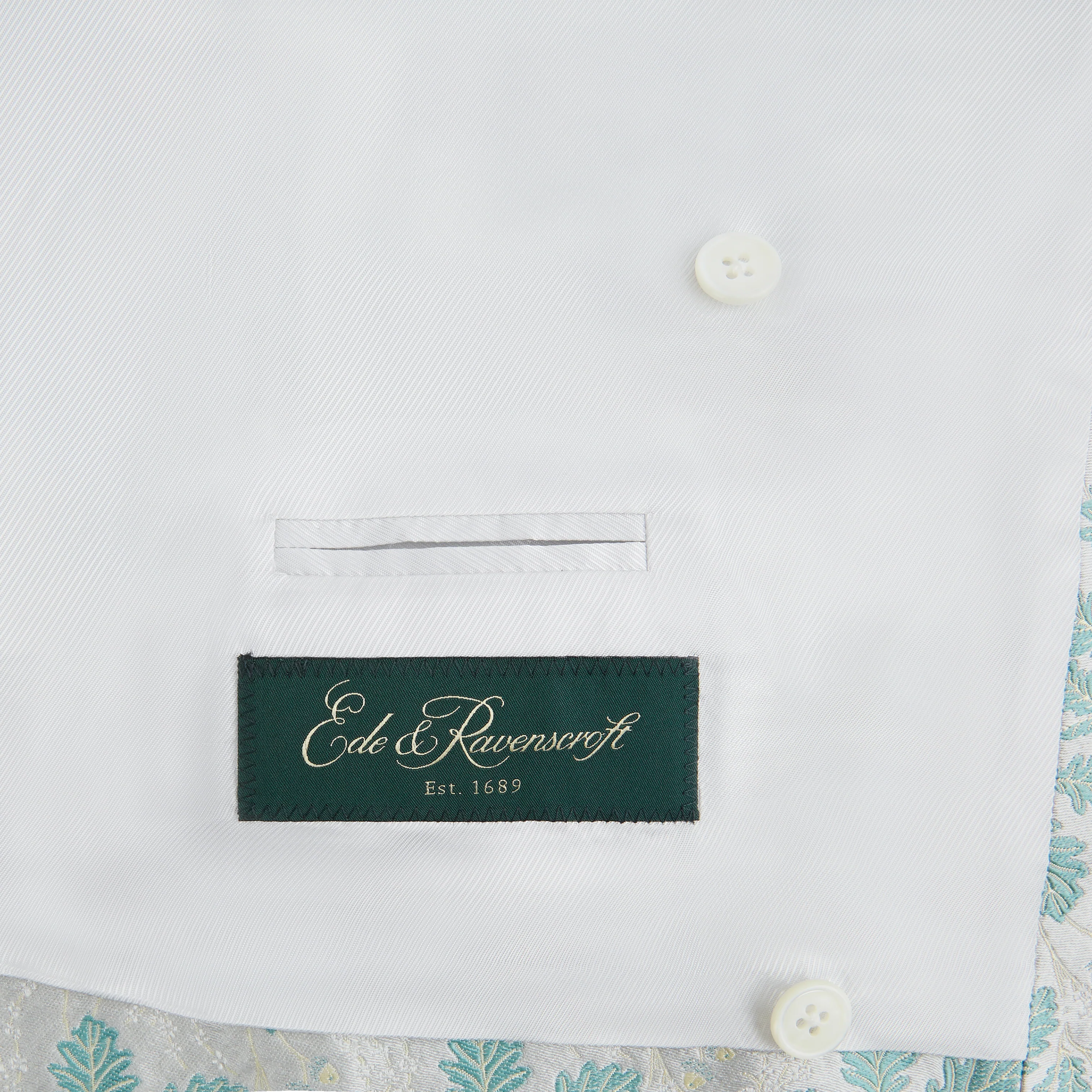 Hayward Green Yellow Acorn Jacquard Silk Waistcoat - Image 4