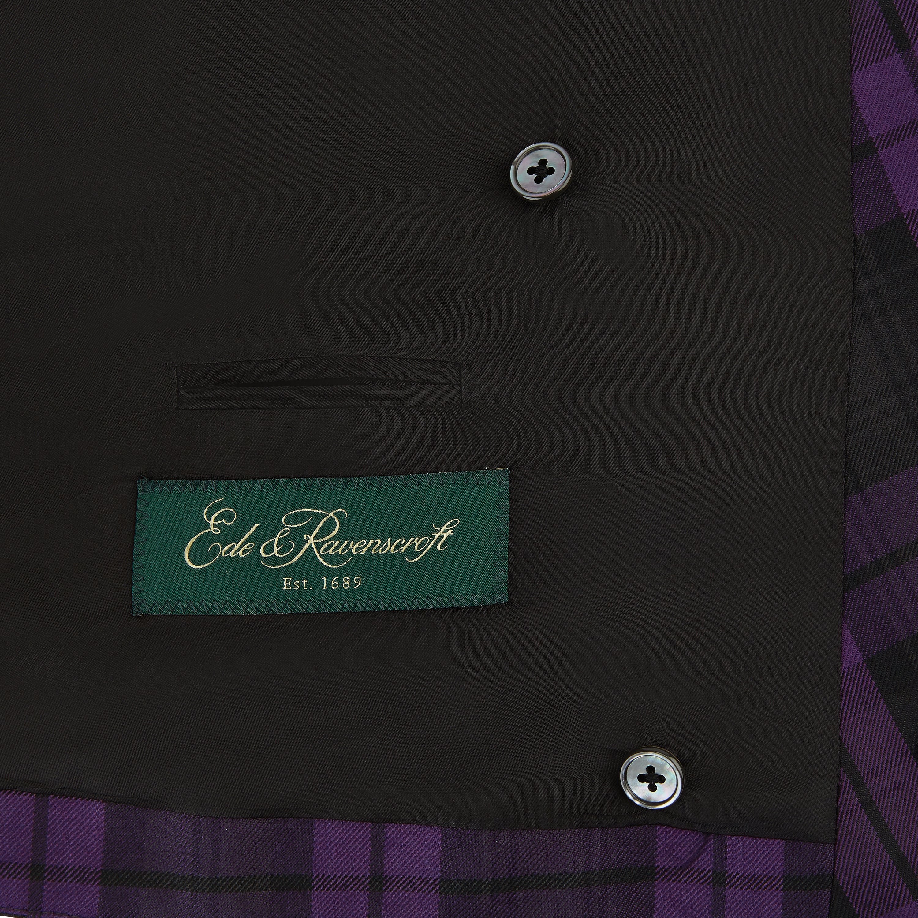 Hayward Purple Black Check Evening Waistcoat - Image 4