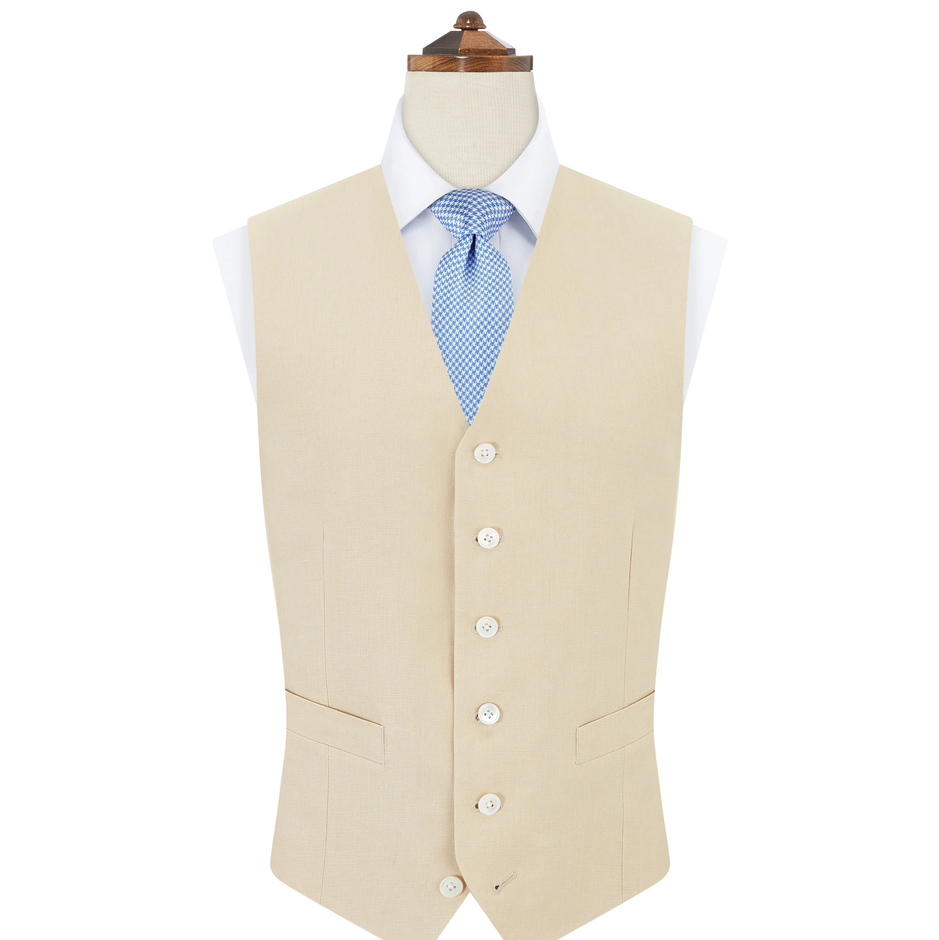 Hyde Beige Linen Waistcoat
