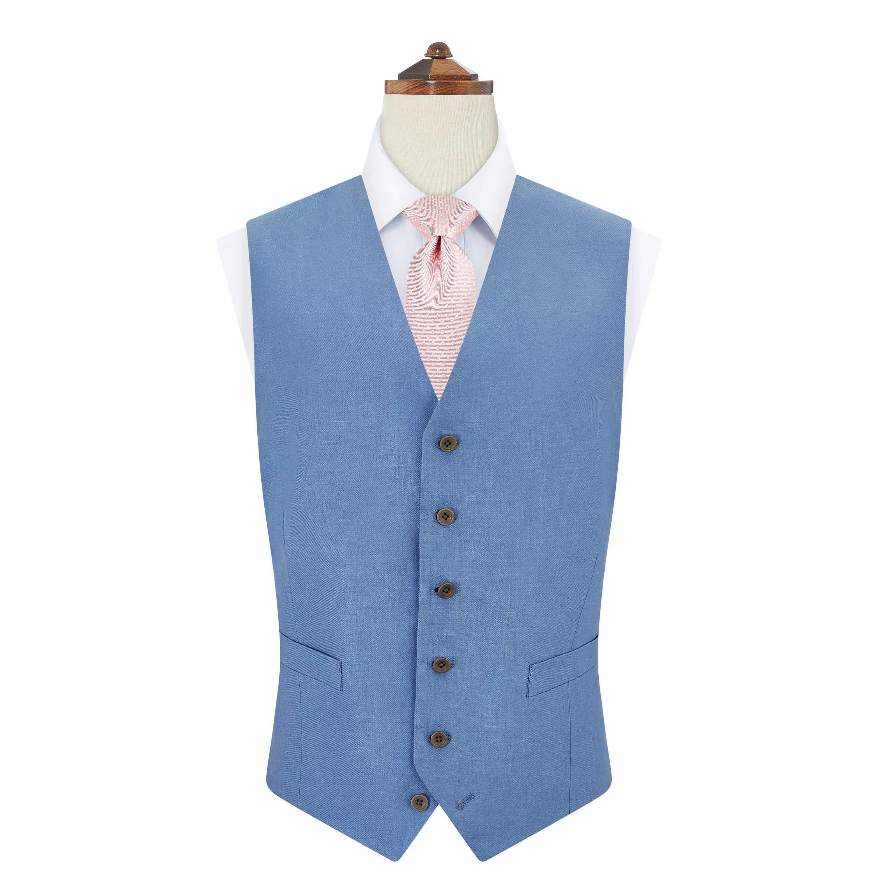 Hyde Pale Blue Linen Waistcoat