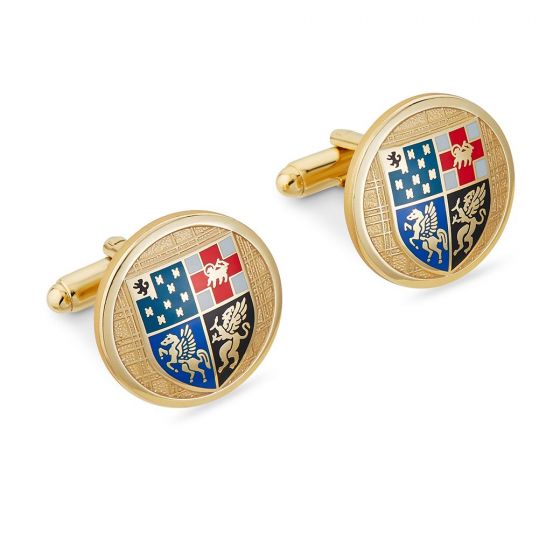 Inns Of Court Round T-Bar Gilt Cufflinks
