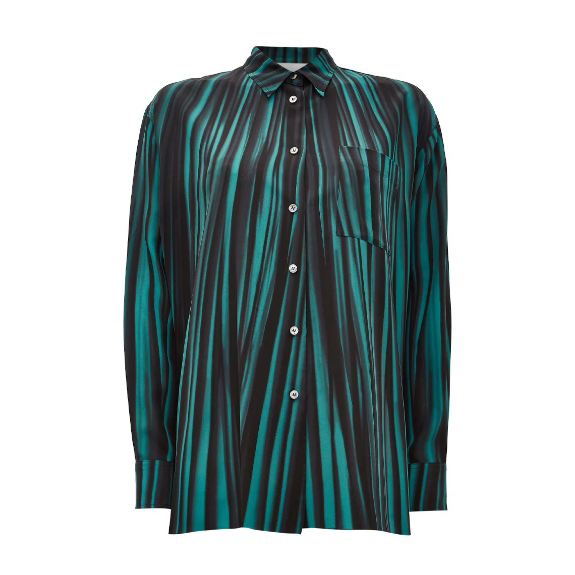 Irregular Stripe Silk Shirt