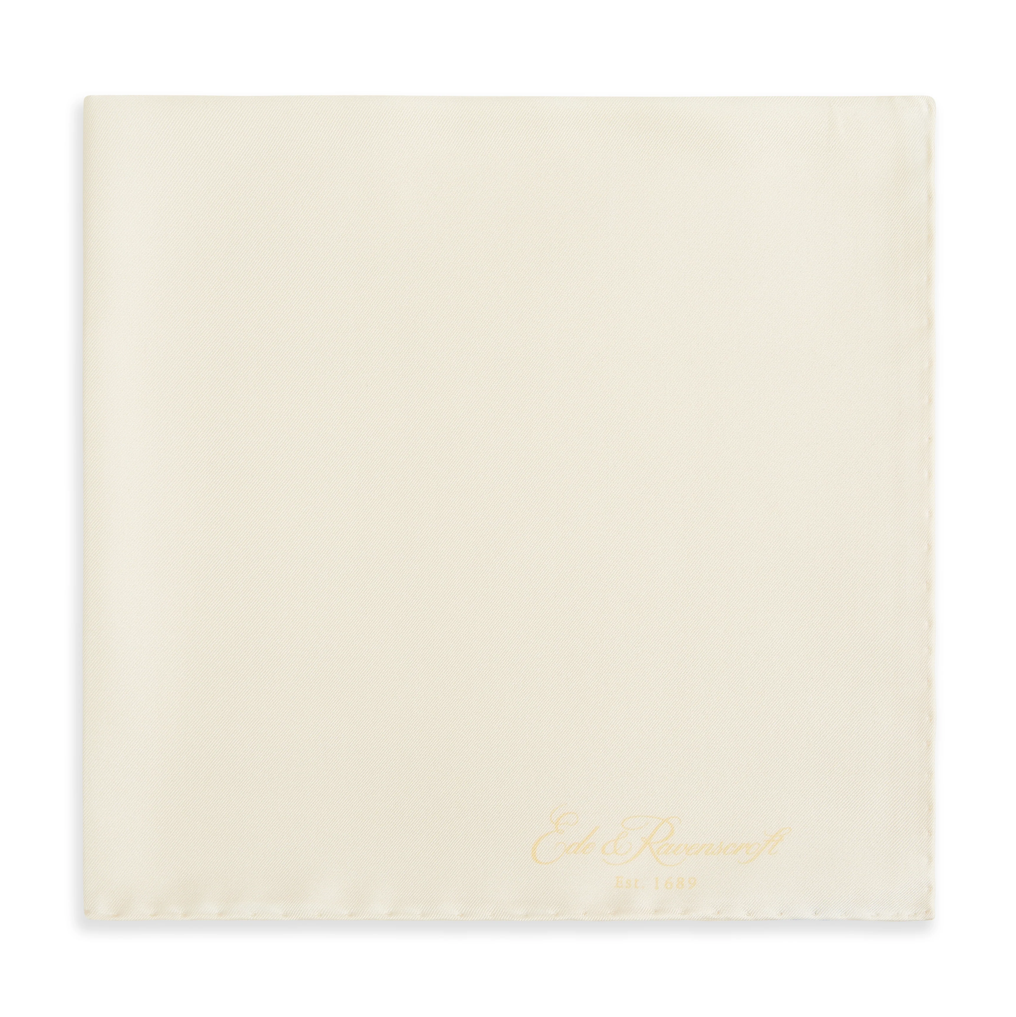 Ivory Silk Fine Twill Pocket Square - Image 2