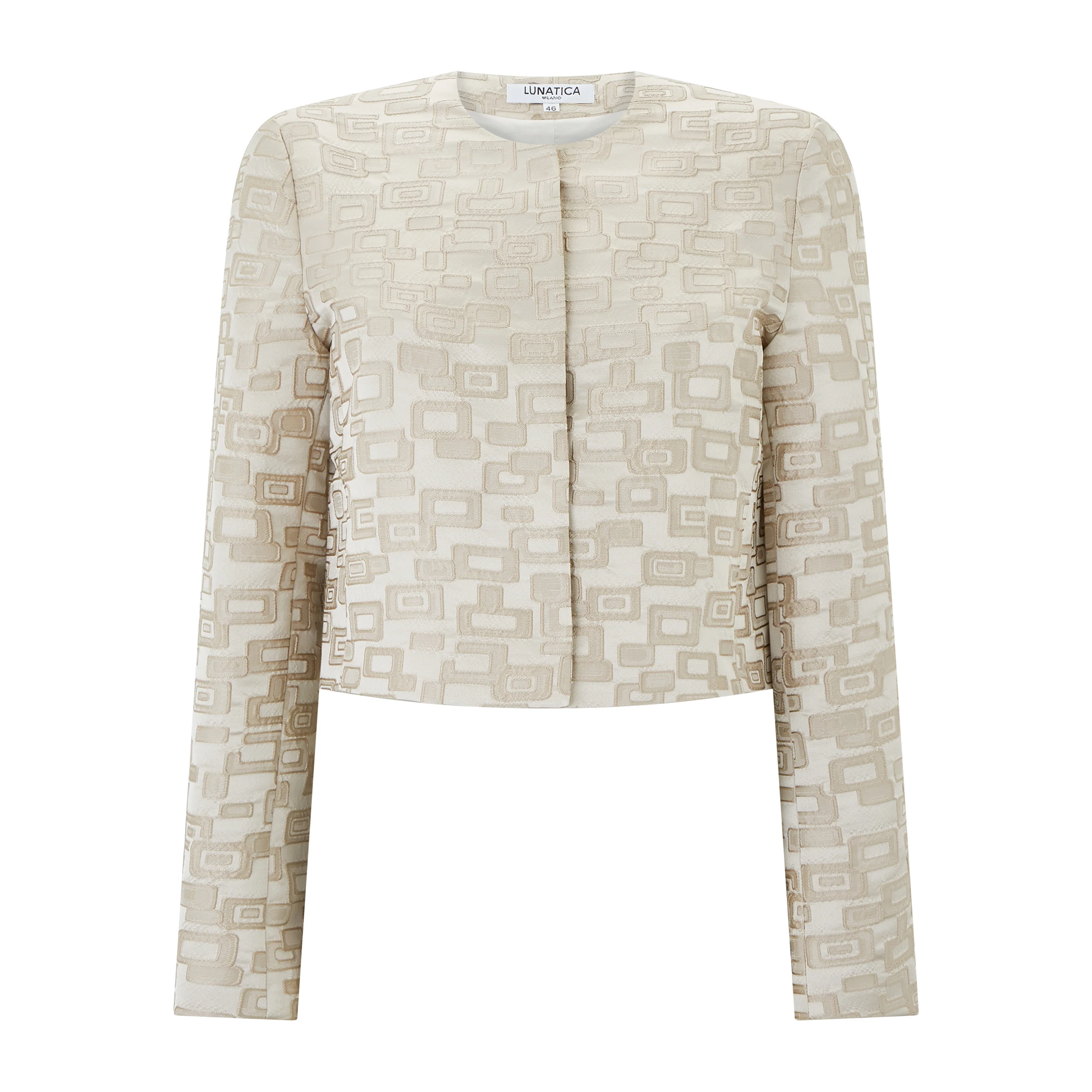 Jacquard Square Ivory Jacket