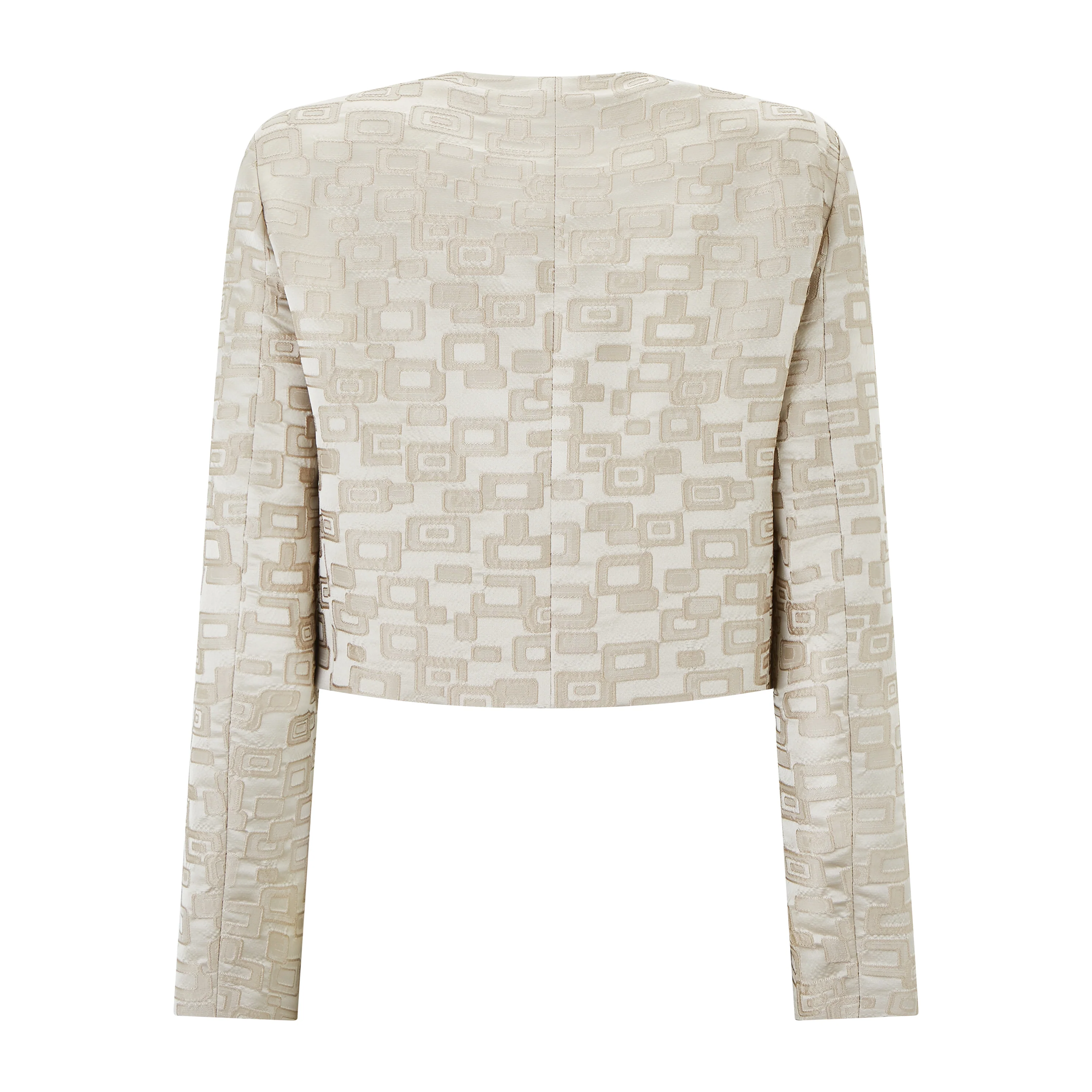Jacquard Square Ivory Jacket - Image 2
