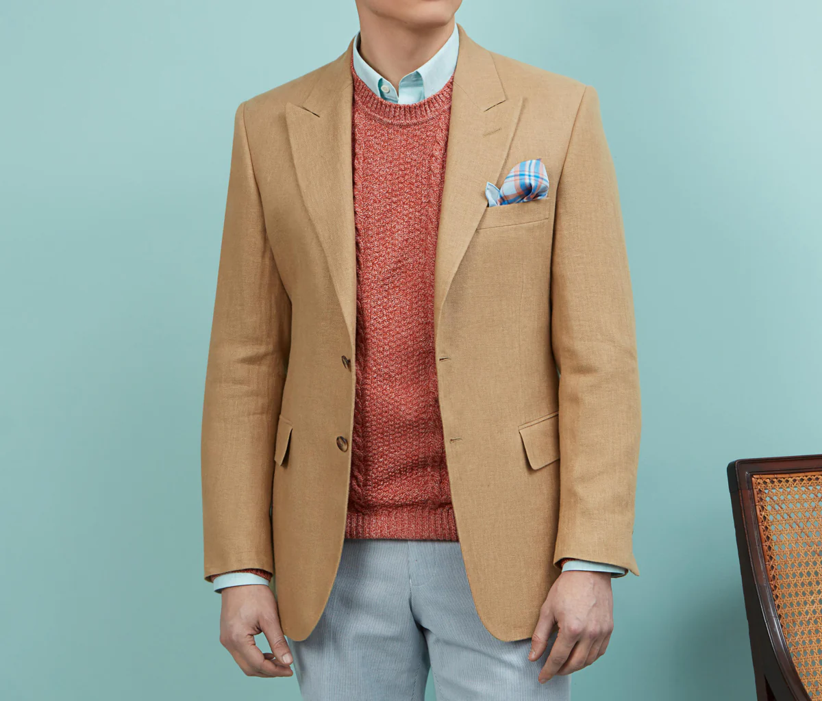 Kinlaw Rust Aran Sweater - Image 2