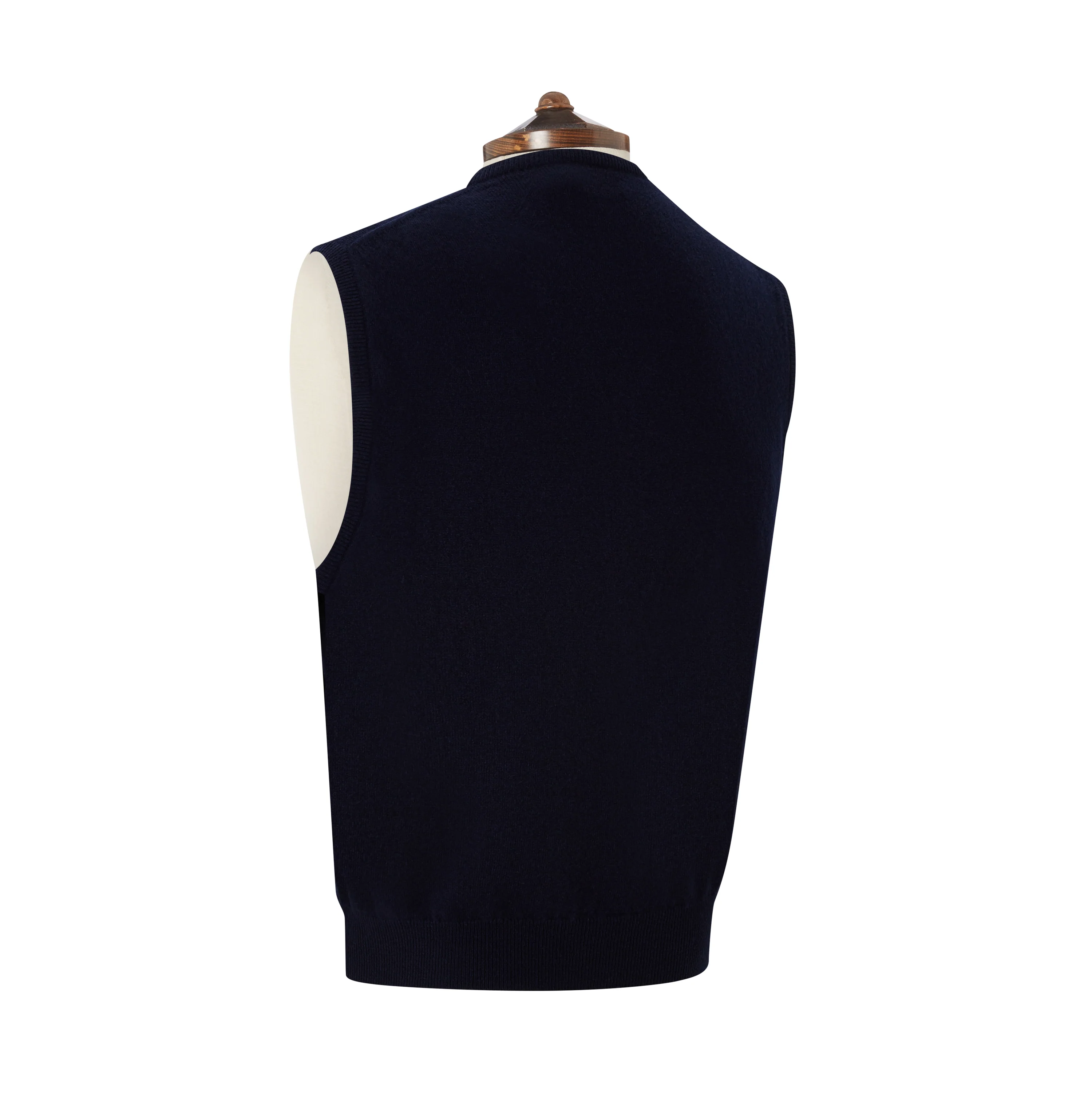 Kirton Navy Knitted Cashmere Vest - Image 3