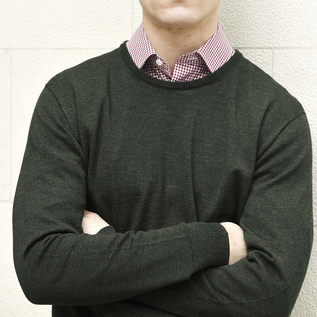 Kyan Forest Green Crew Neck Pullover - Image 2