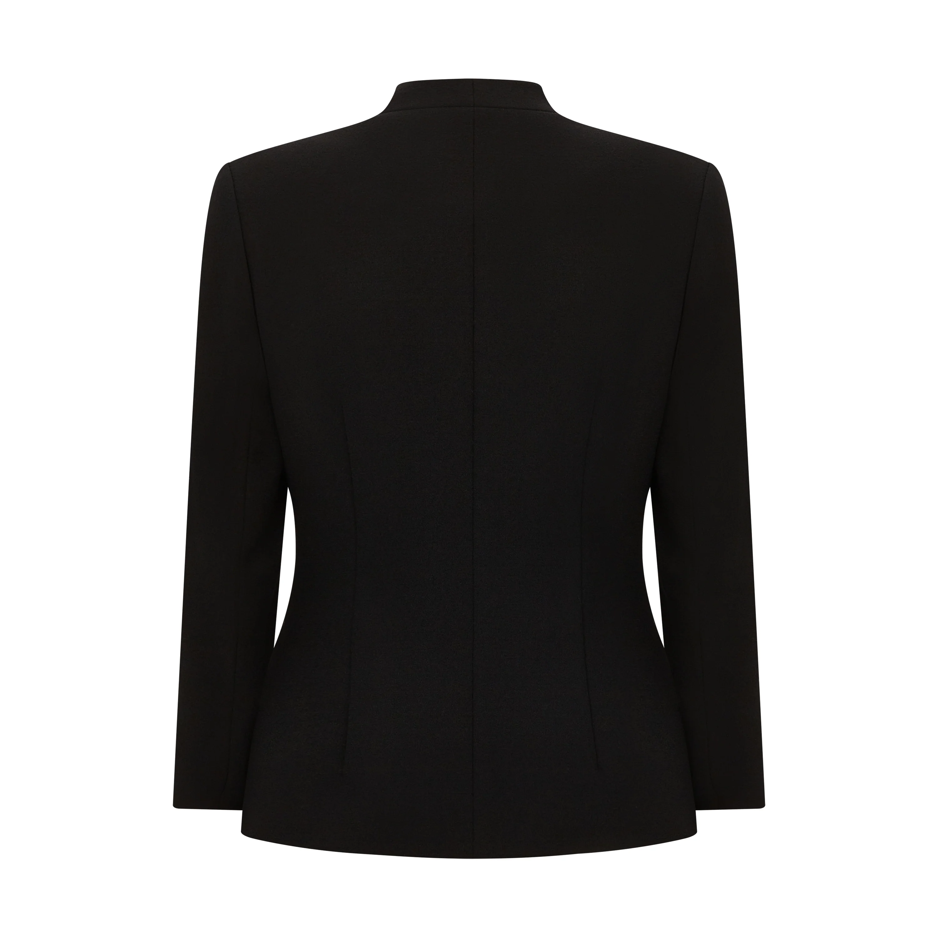 Martha Tailored Wool Crepe Collarless Jacket - Image 3
