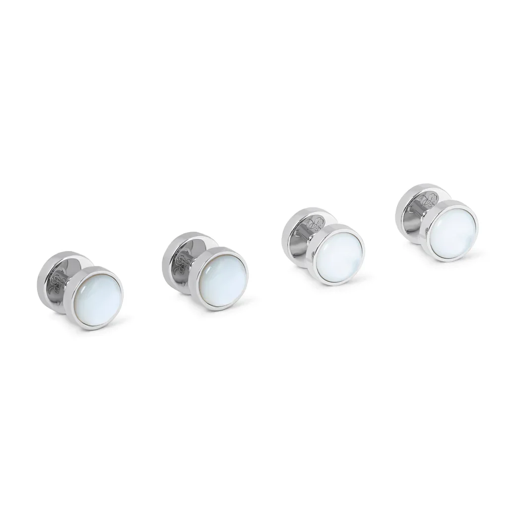 Mother of Pearl and Blue Sodalite Reversible Shirt Stud Set - Image 3