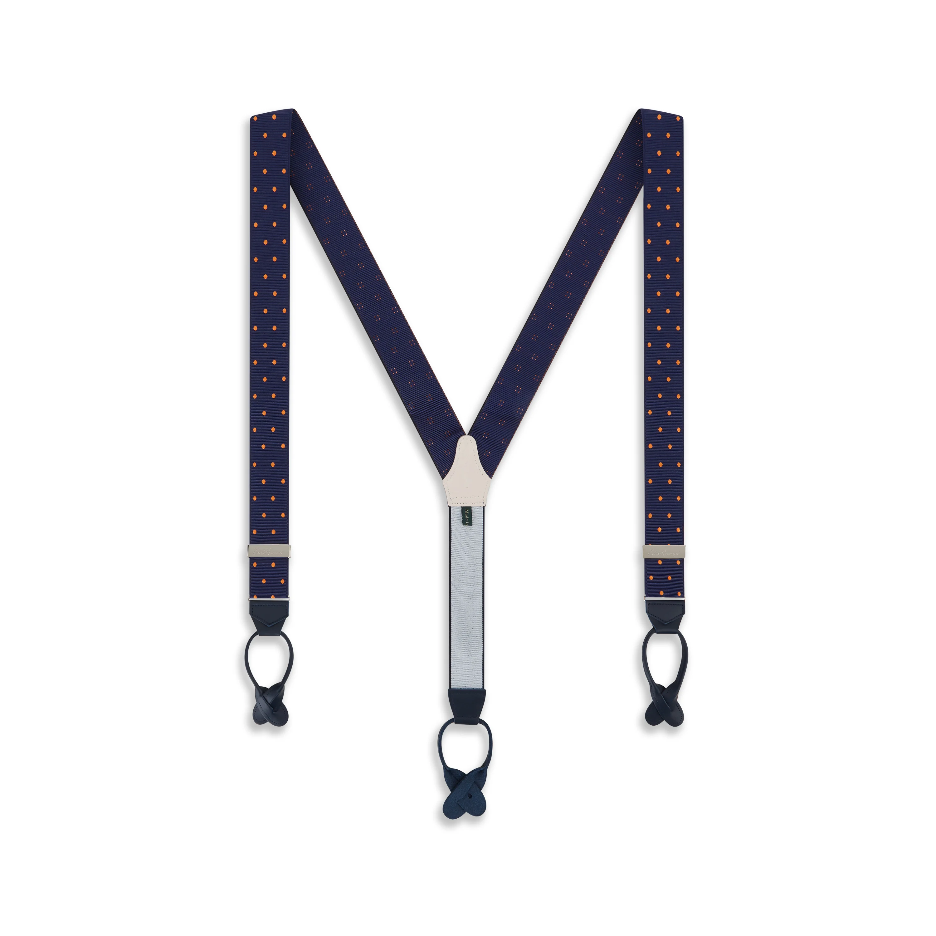 Navy Orange Webbed Spot Braces - Image 2