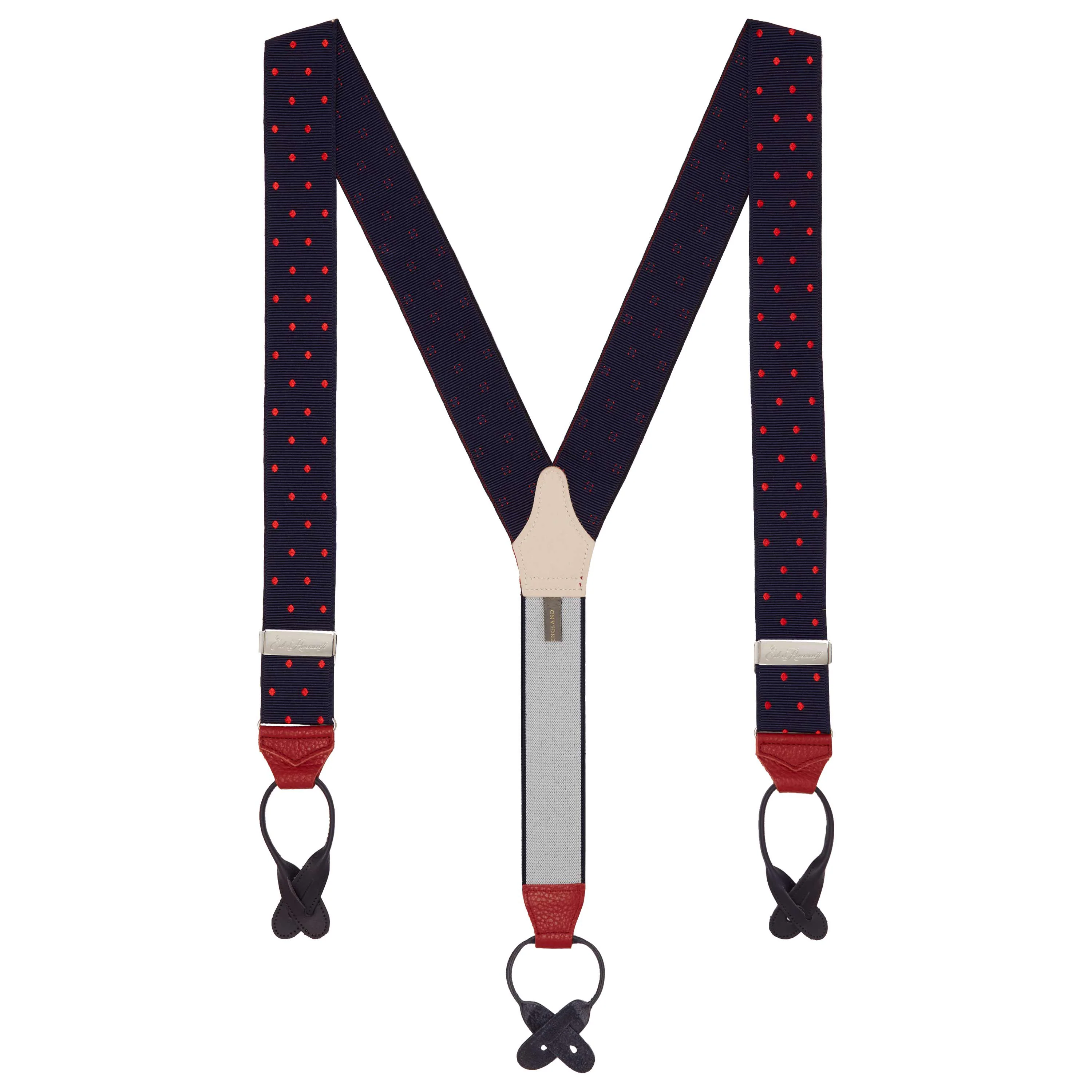 Navy Red Webbed Spot Braces - Image 2