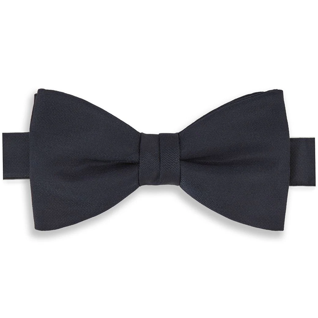 Navy Barathea Pre-Tied Silk Bow Tie