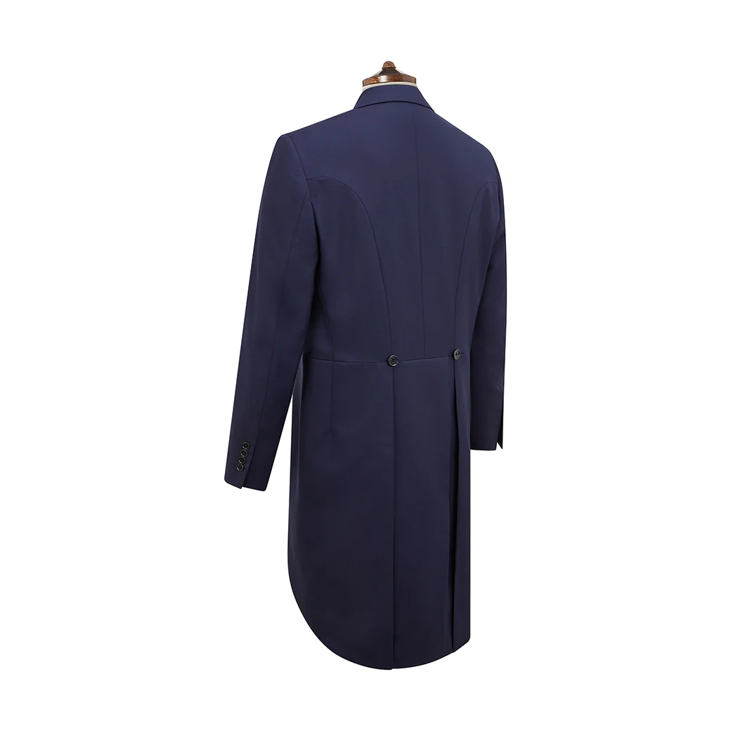 Navy Fine Twill Wool Morning Coat - Image 3