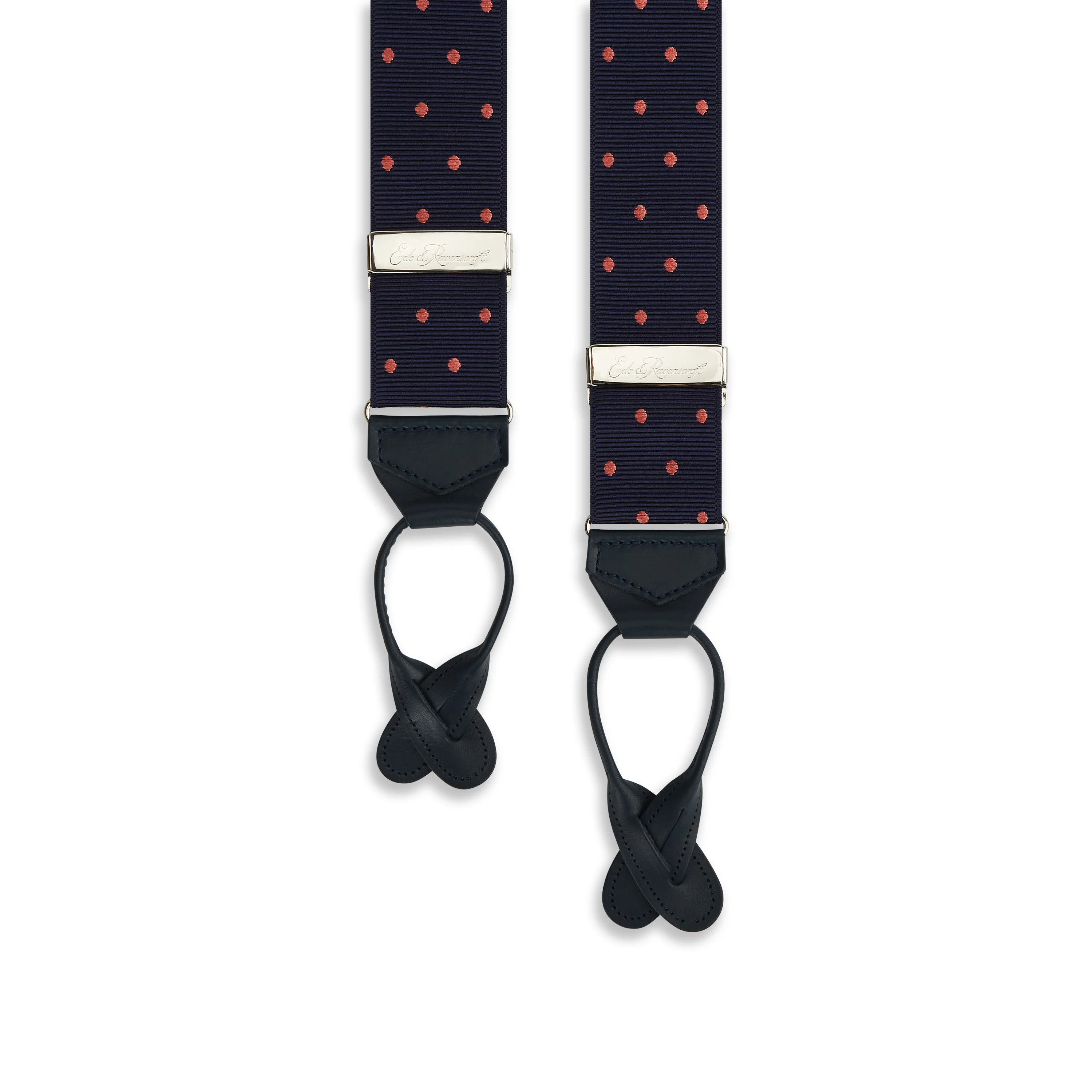 Navy  Pink Webbed Spot Braces