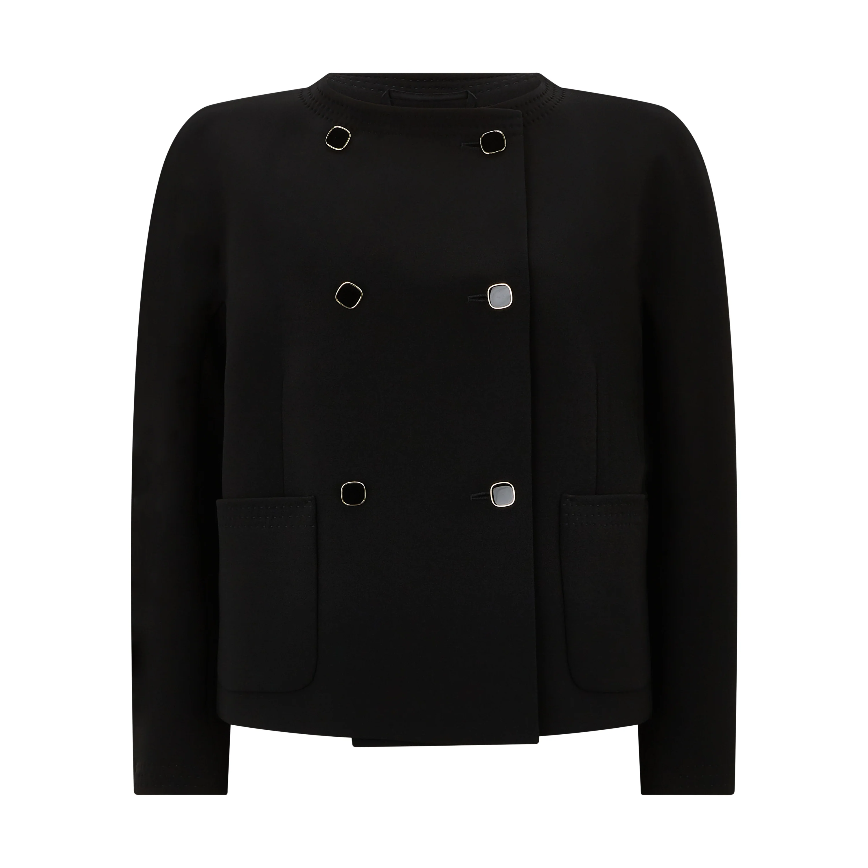 Ombrosa Black Tailored Cady Double Breasted Jacket
