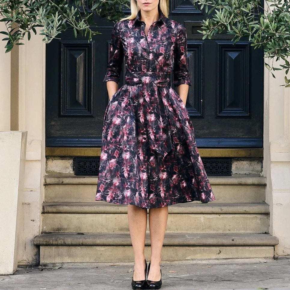 Penelope Cotton Print Midi Dress - Image 2
