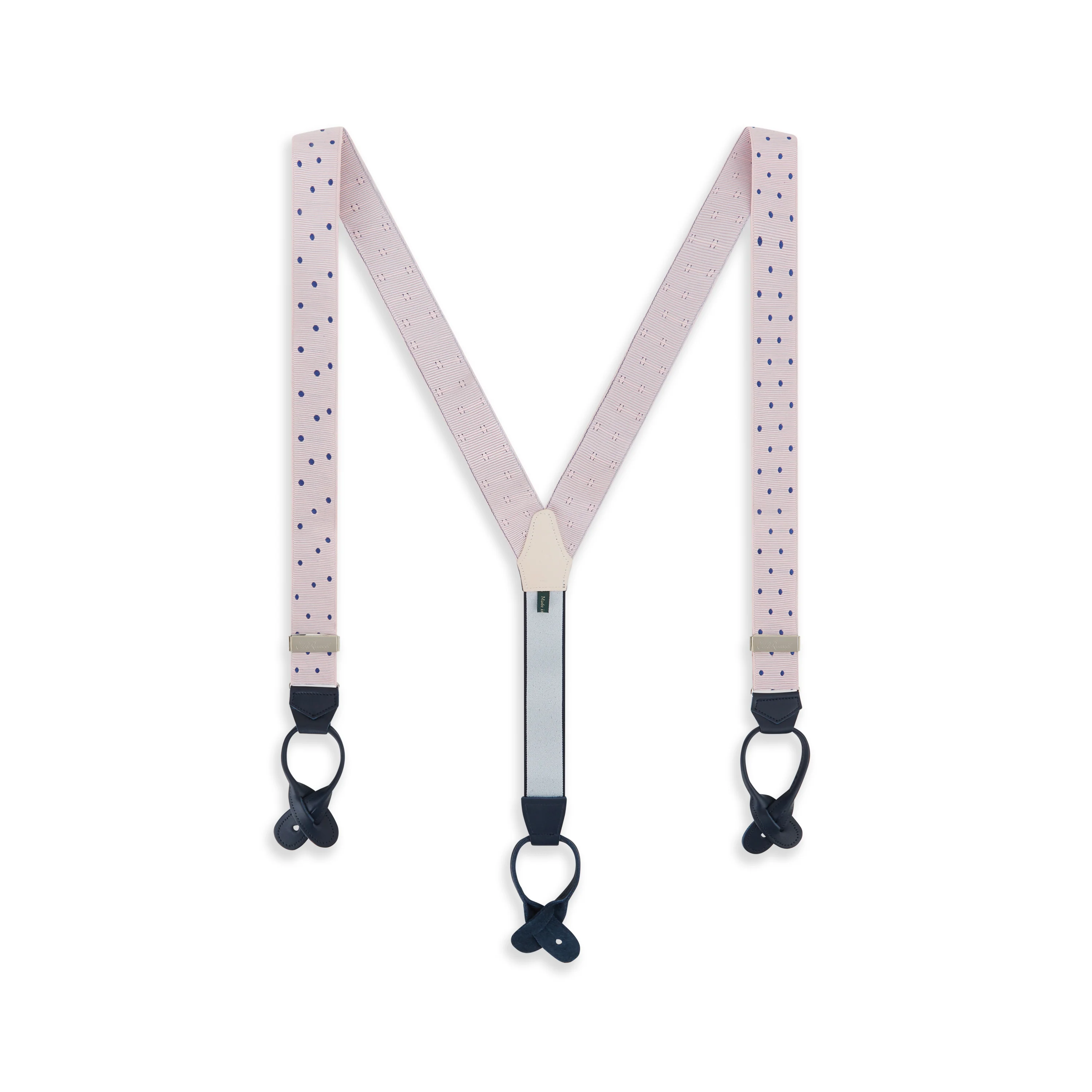 Pink Navy Webbed Spot Braces - Image 2