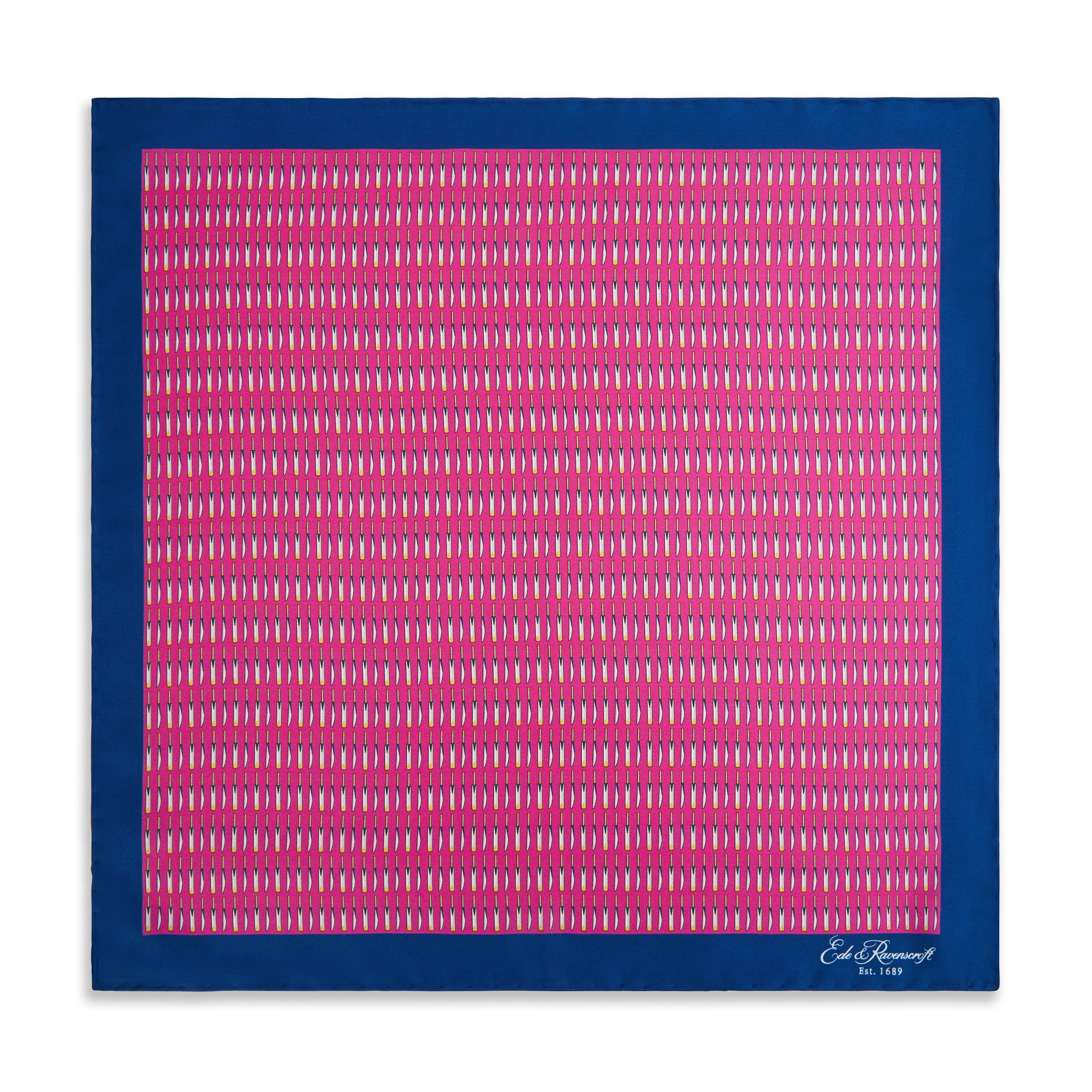 Pink Cricket Silk Pocket Square - Image 2